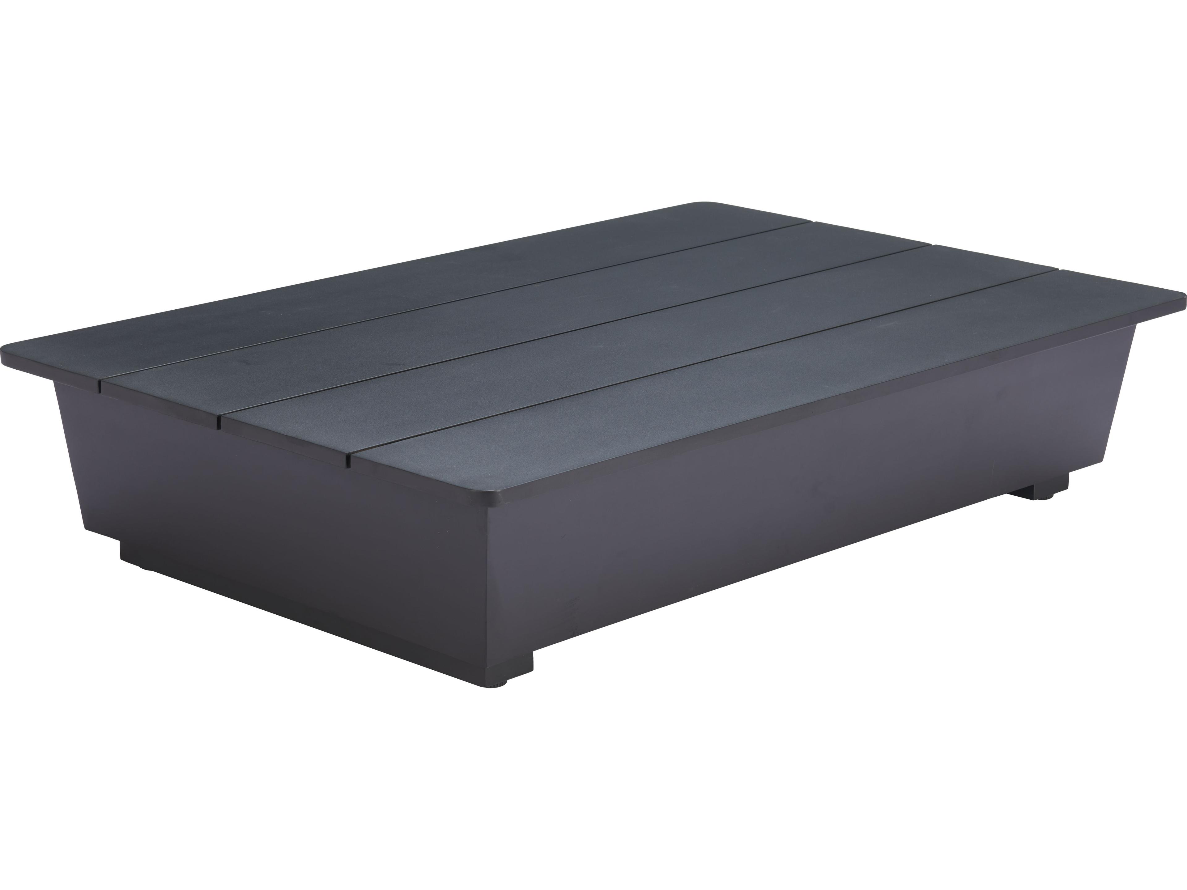 Zuo Outdoor Tien Black Aluminum Rectangular Coffee Table