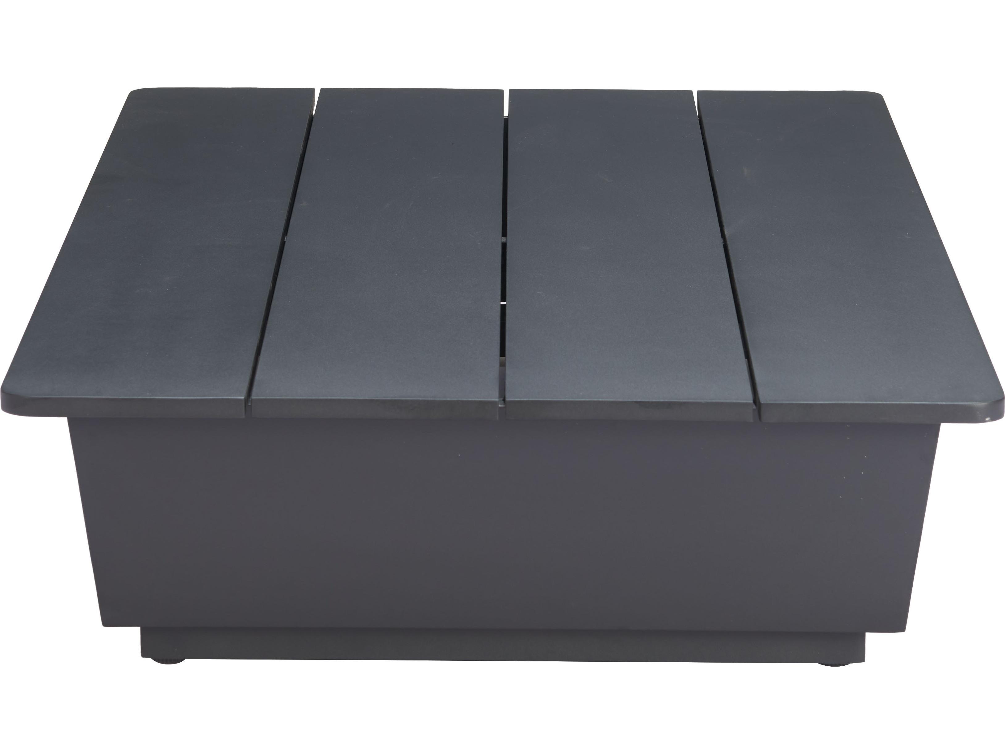 Zuo Outdoor Tien Black Aluminum Rectangular Coffee Table