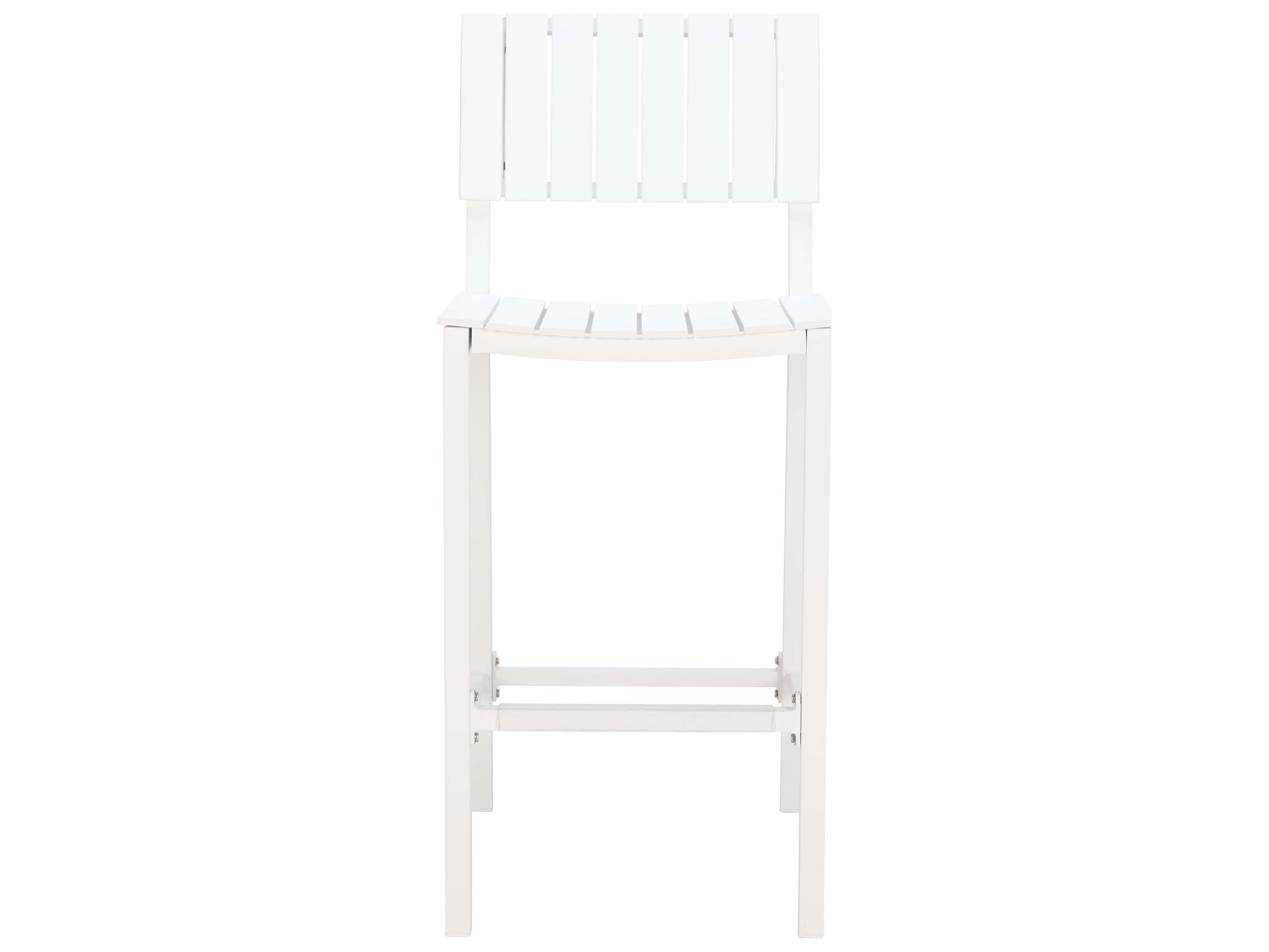 Zuo Outdoor Kayu White Aluminum Metal Bar Stool