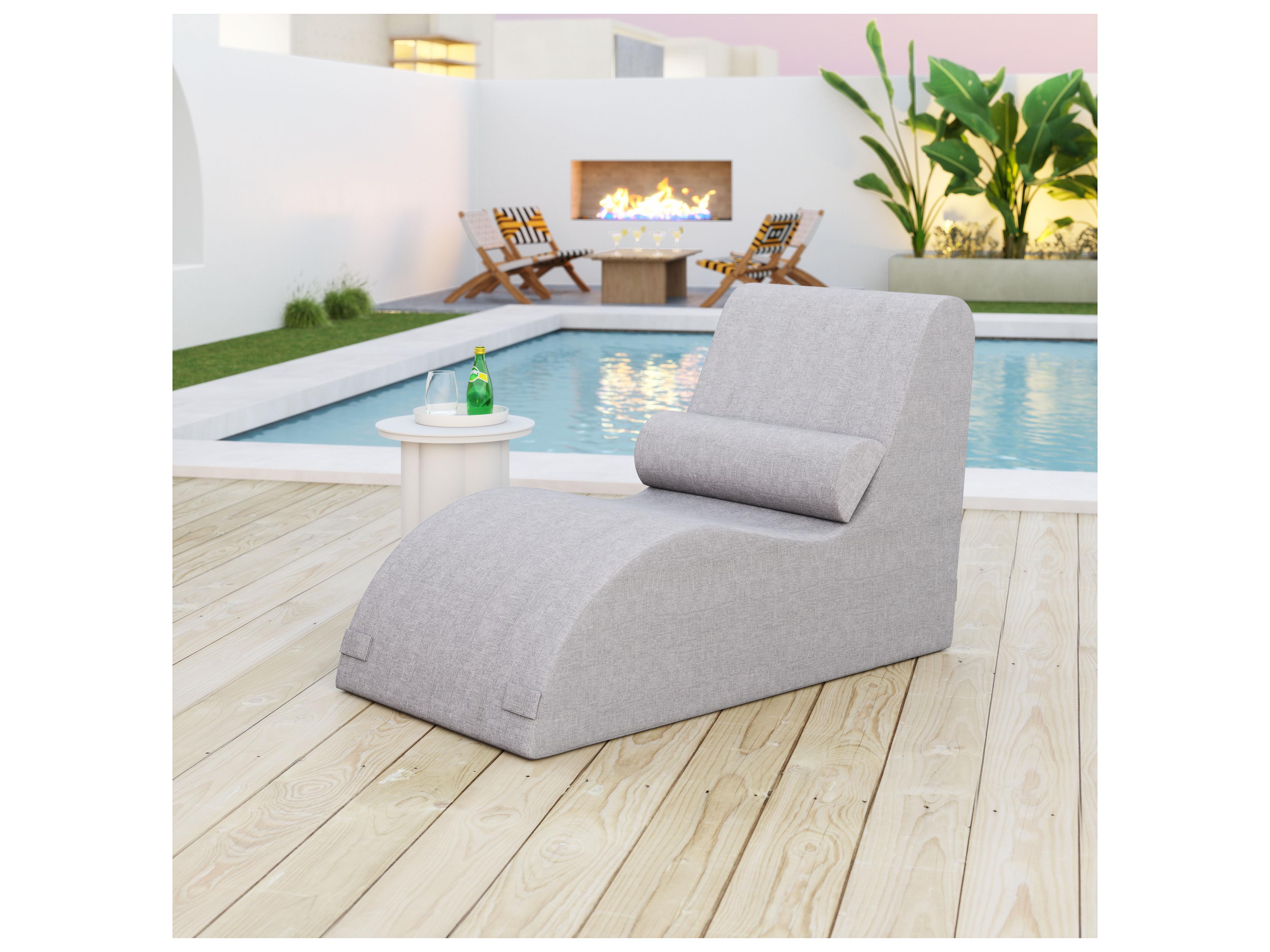 Zuo Outdoor Luanda Gray Polypropylene Cushion Chaise Lounge
