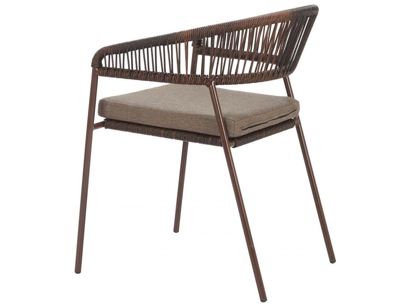Zuo Outdoor Skye Brown Rope Cushion Dining Chair