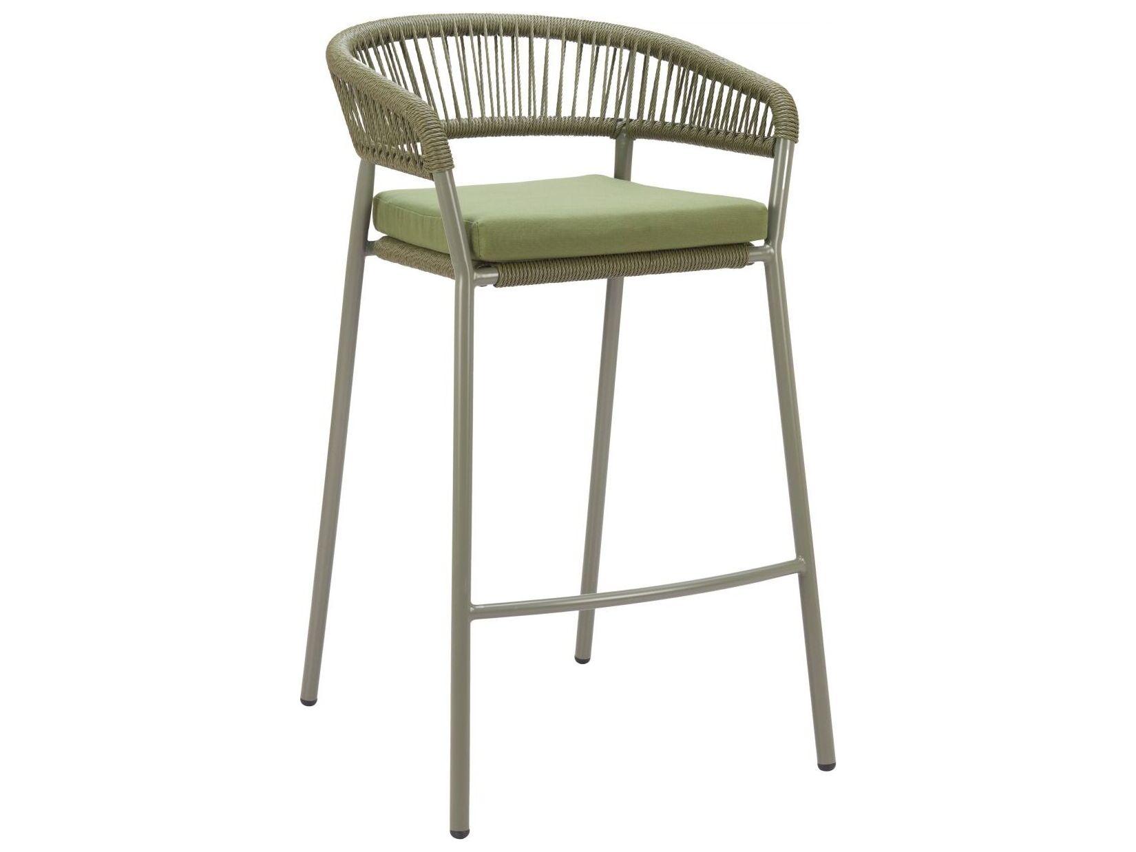 Zuo Outdoor Skye Green Rope Cushion Bar Stool