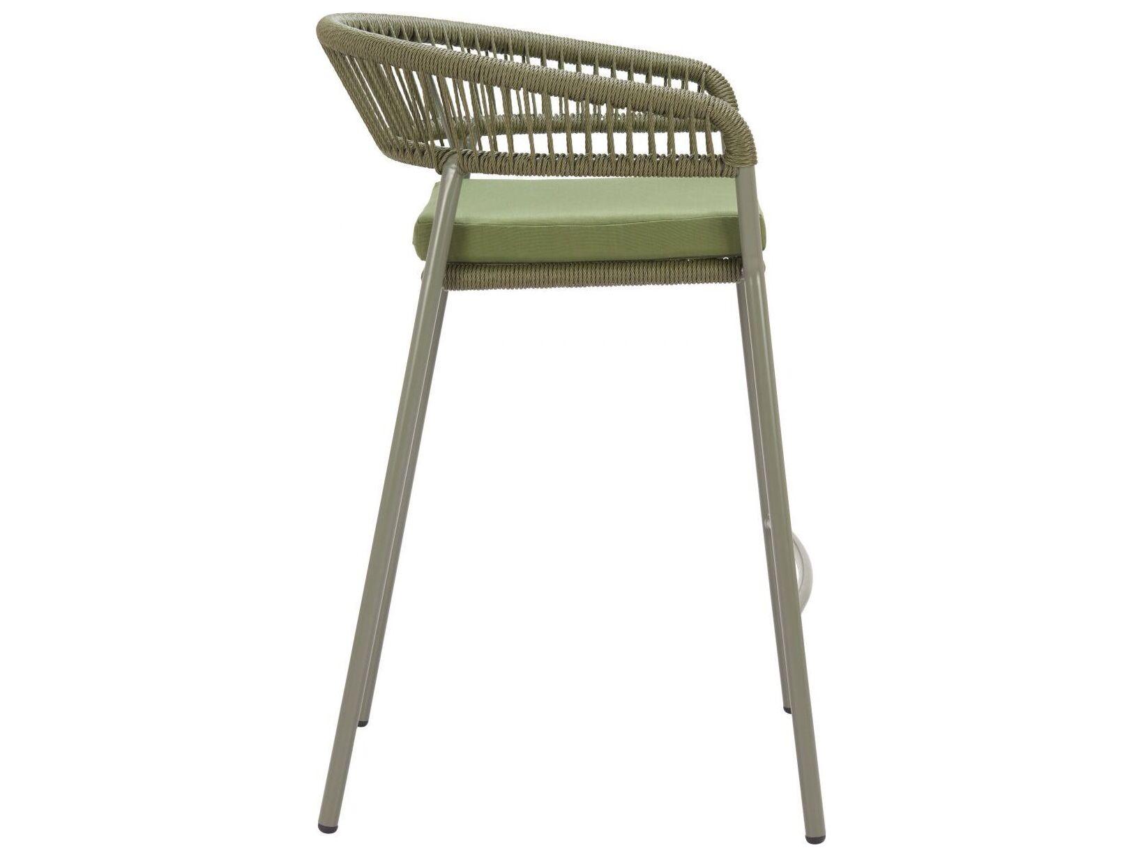 Zuo Outdoor Skye Green Rope Cushion Bar Stool