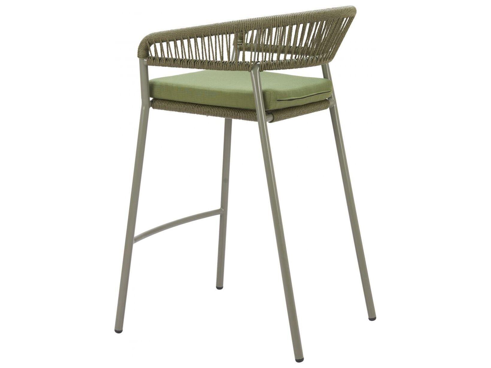 Zuo Outdoor Skye Green Rope Cushion Bar Stool