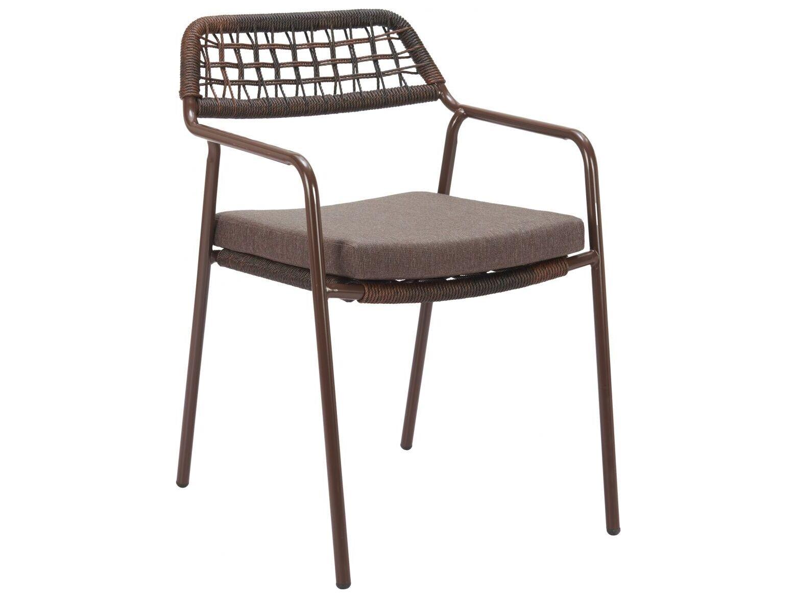 Zuo Outdoor Rio Brown Rope Cushion Dining Chair