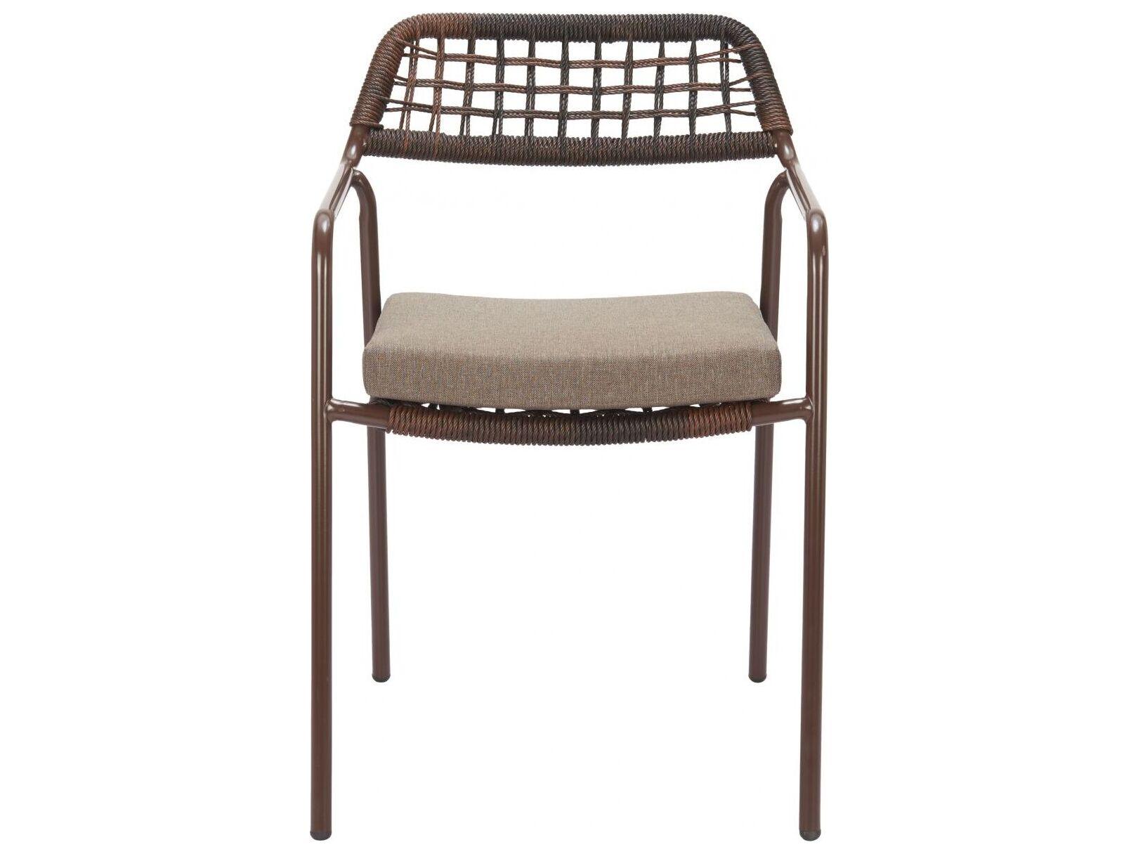 Zuo Outdoor Rio Brown Rope Cushion Dining Chair
