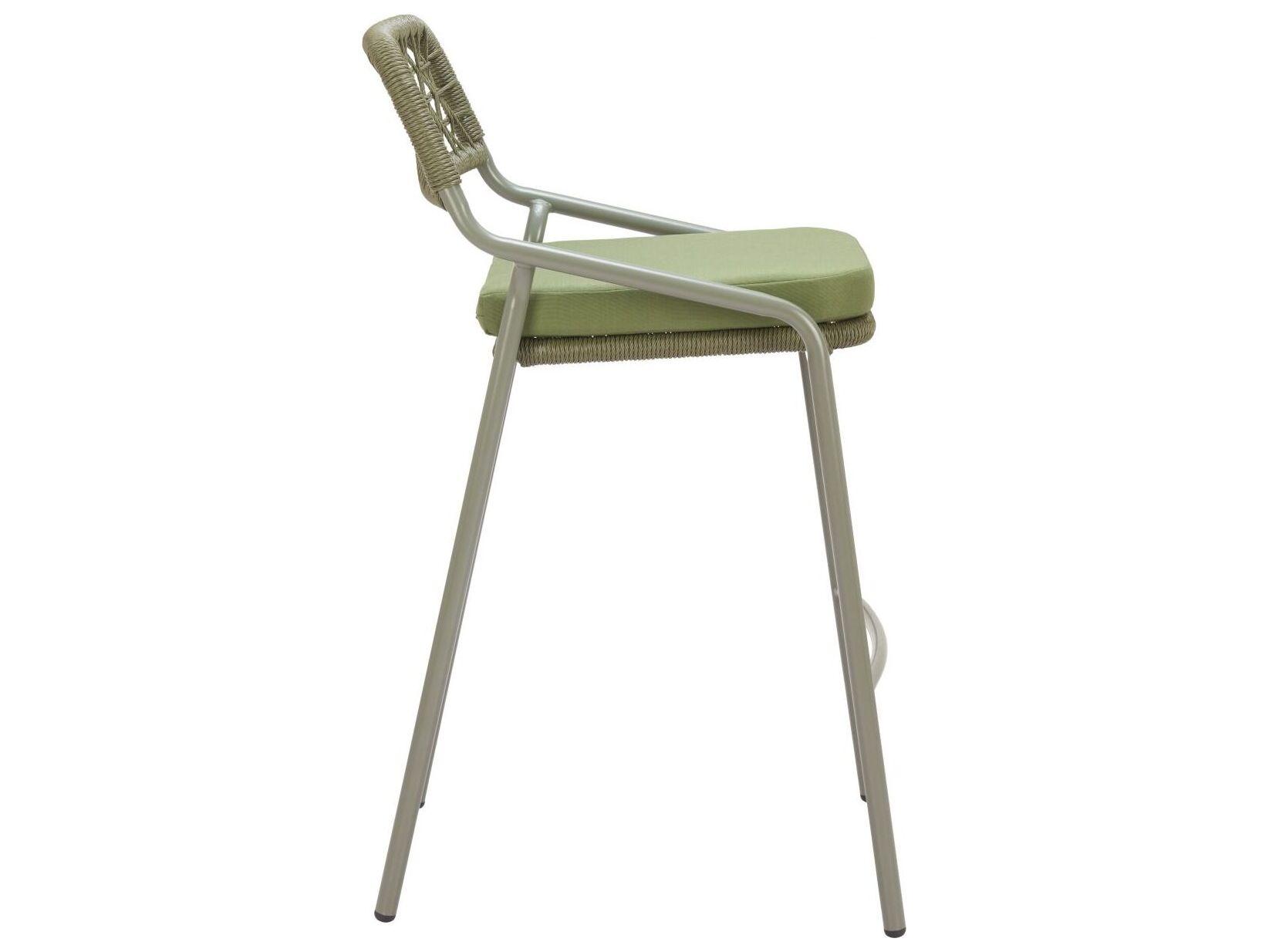 Zuo Outdoor Rio Green Rope Cushion Bar Stool