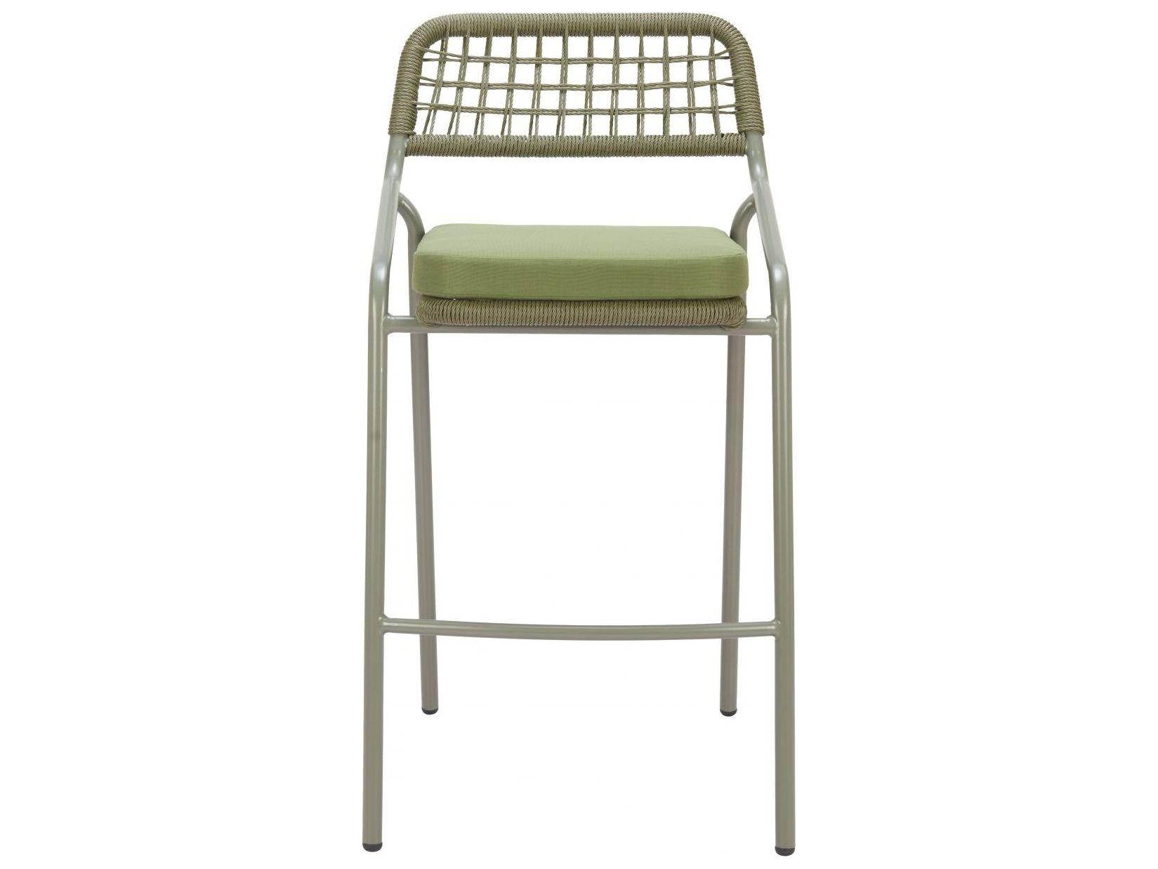 Zuo Outdoor Rio Green Rope Cushion Bar Stool
