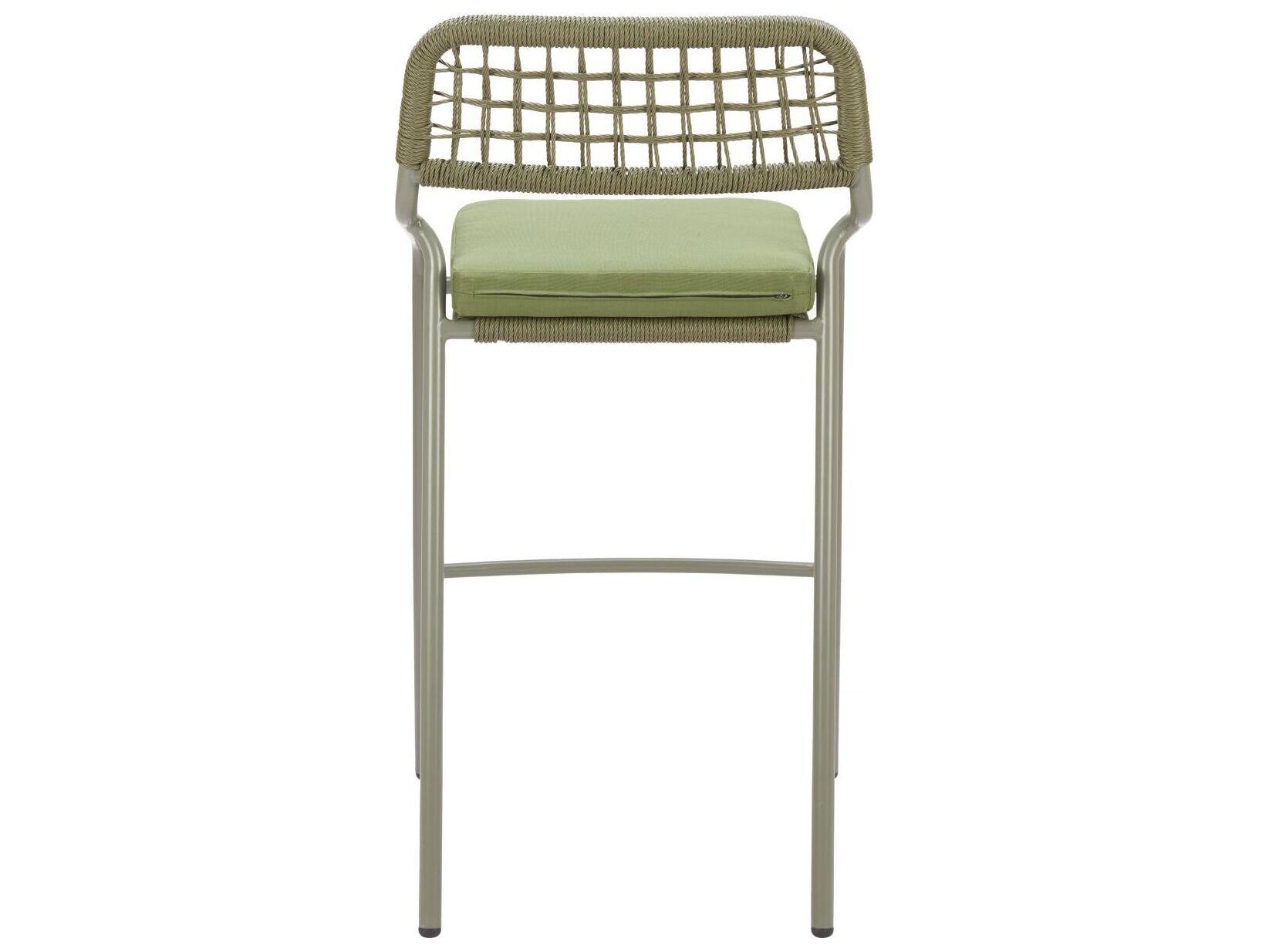Zuo Outdoor Rio Green Rope Cushion Bar Stool