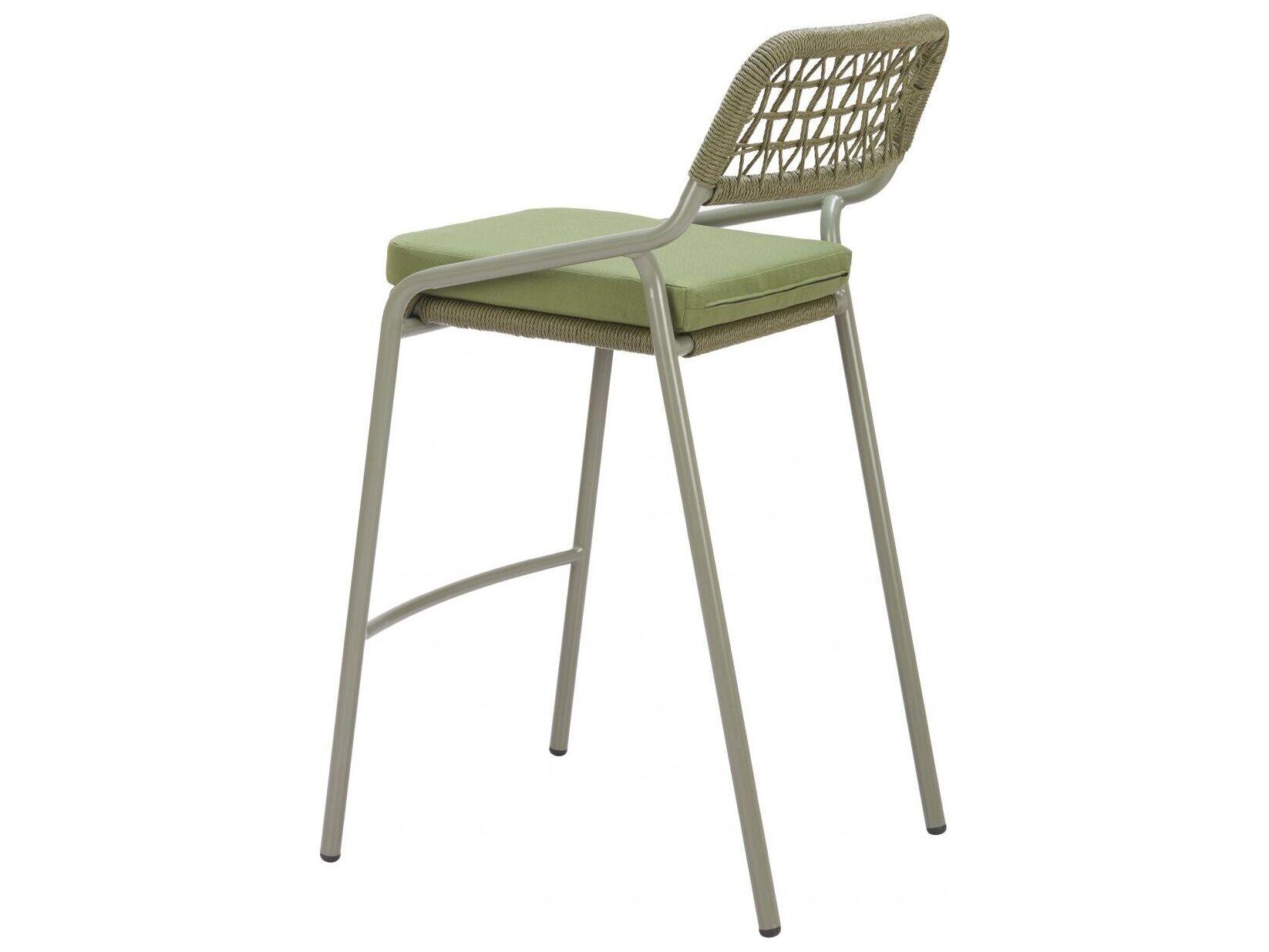 Zuo Outdoor Rio Green Rope Cushion Bar Stool