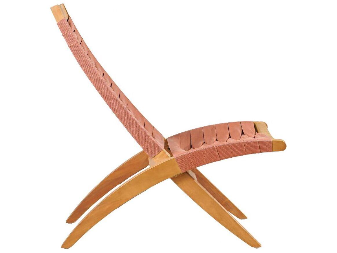 Zuo Outdoor Rova Terracotta Wood Strap Lounge Chair