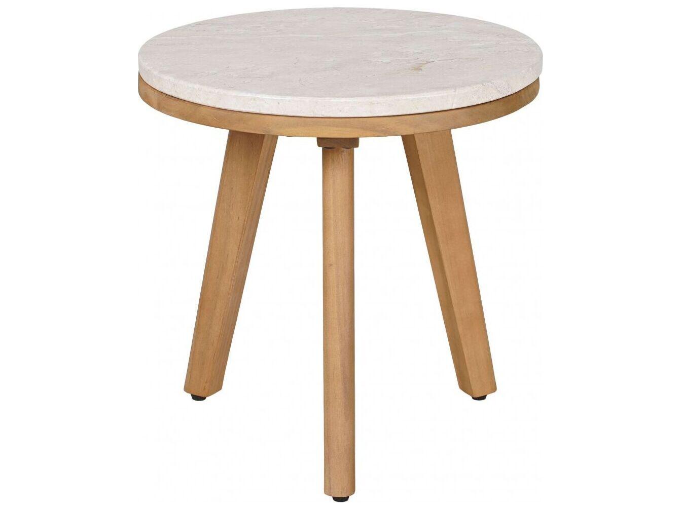Zuo Outdoor Siro Natural Wood Round End Table