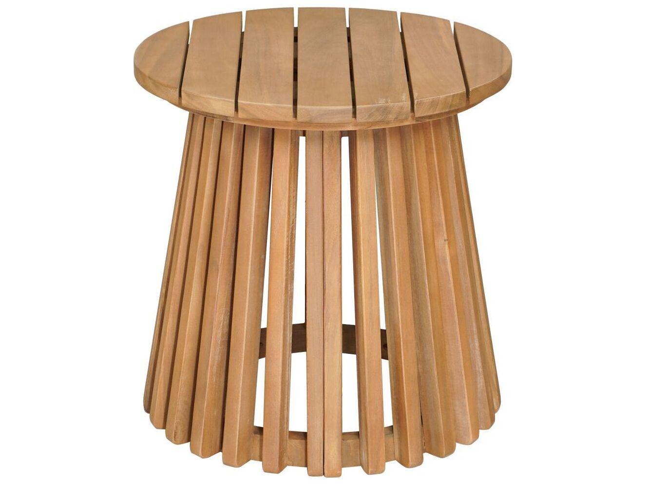 Zuo Outdoor Zahara Natural Wood Round End Table