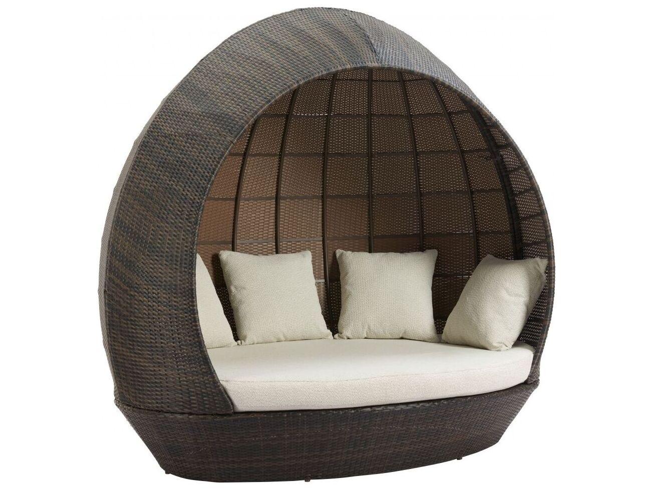 Zuo Outdoor Marisol Brown Beige Aluminum Cushion Lounge Bed