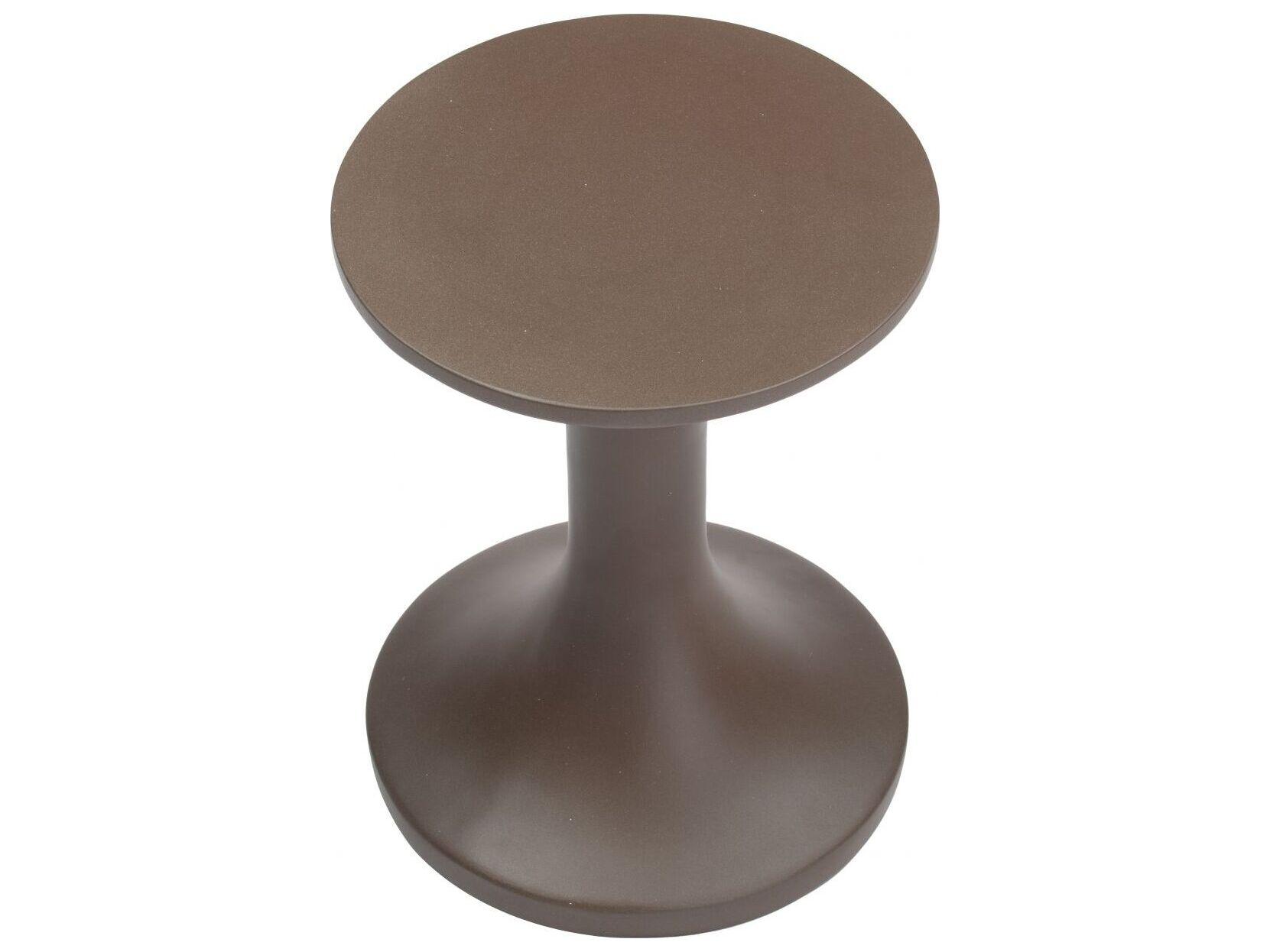 Zuo Outdoor Arka Brown Concrete Round Coffee Table
