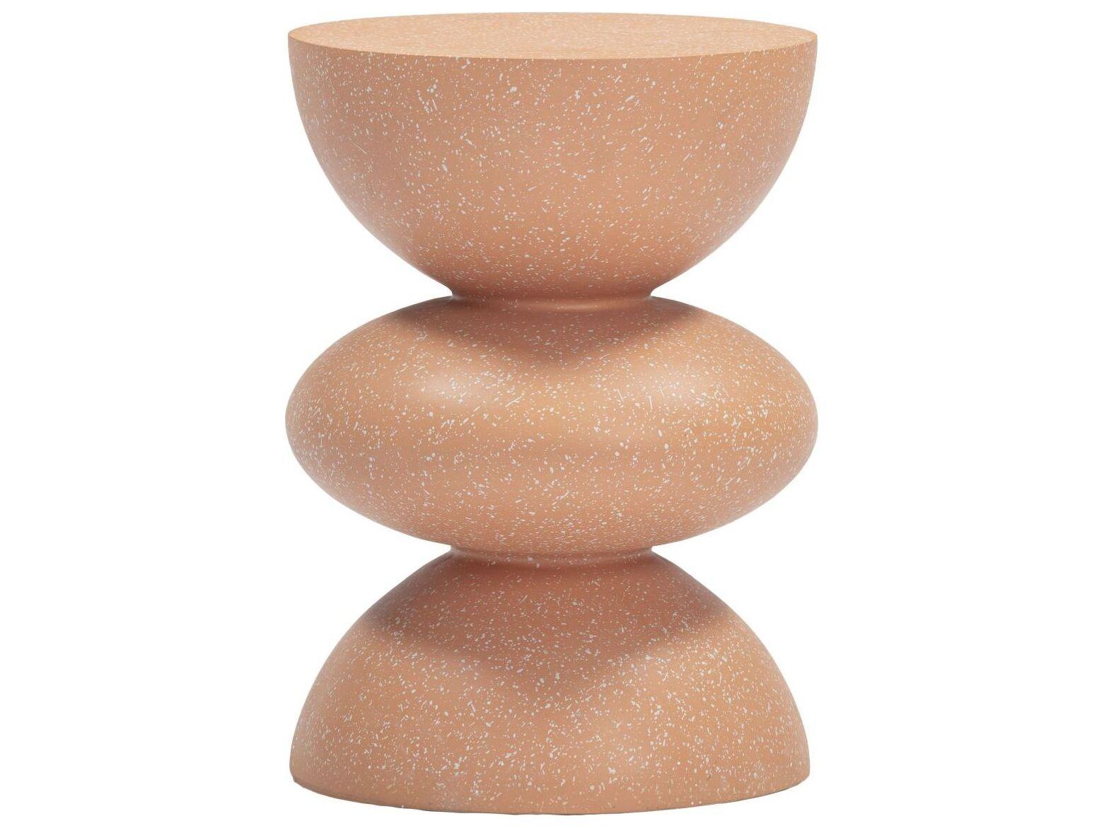 Zuo Outdoor Tressa Terracotta Concrete Round End Table