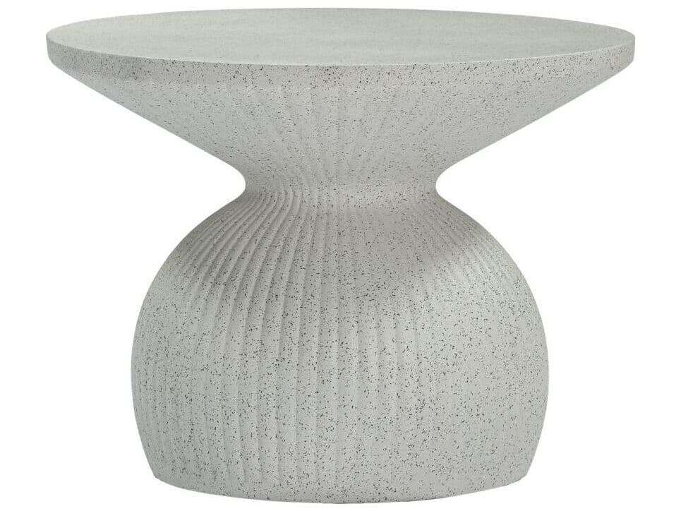 Zuo Outdoor Corza White Concrete Round Coffee Table