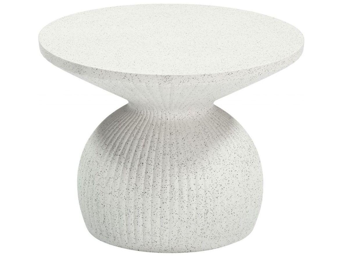 Zuo Outdoor Corza White Concrete Round Coffee Table
