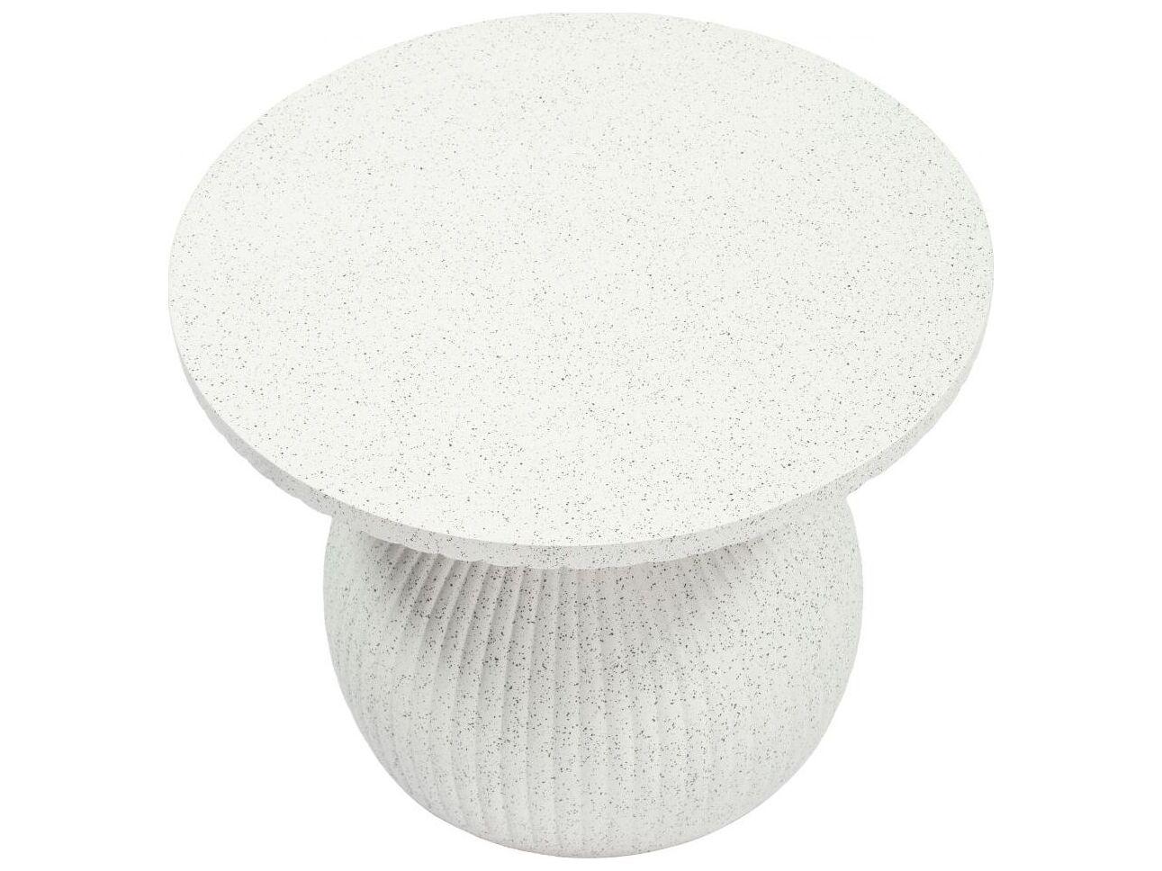 Zuo Outdoor Corza White Concrete Round Coffee Table