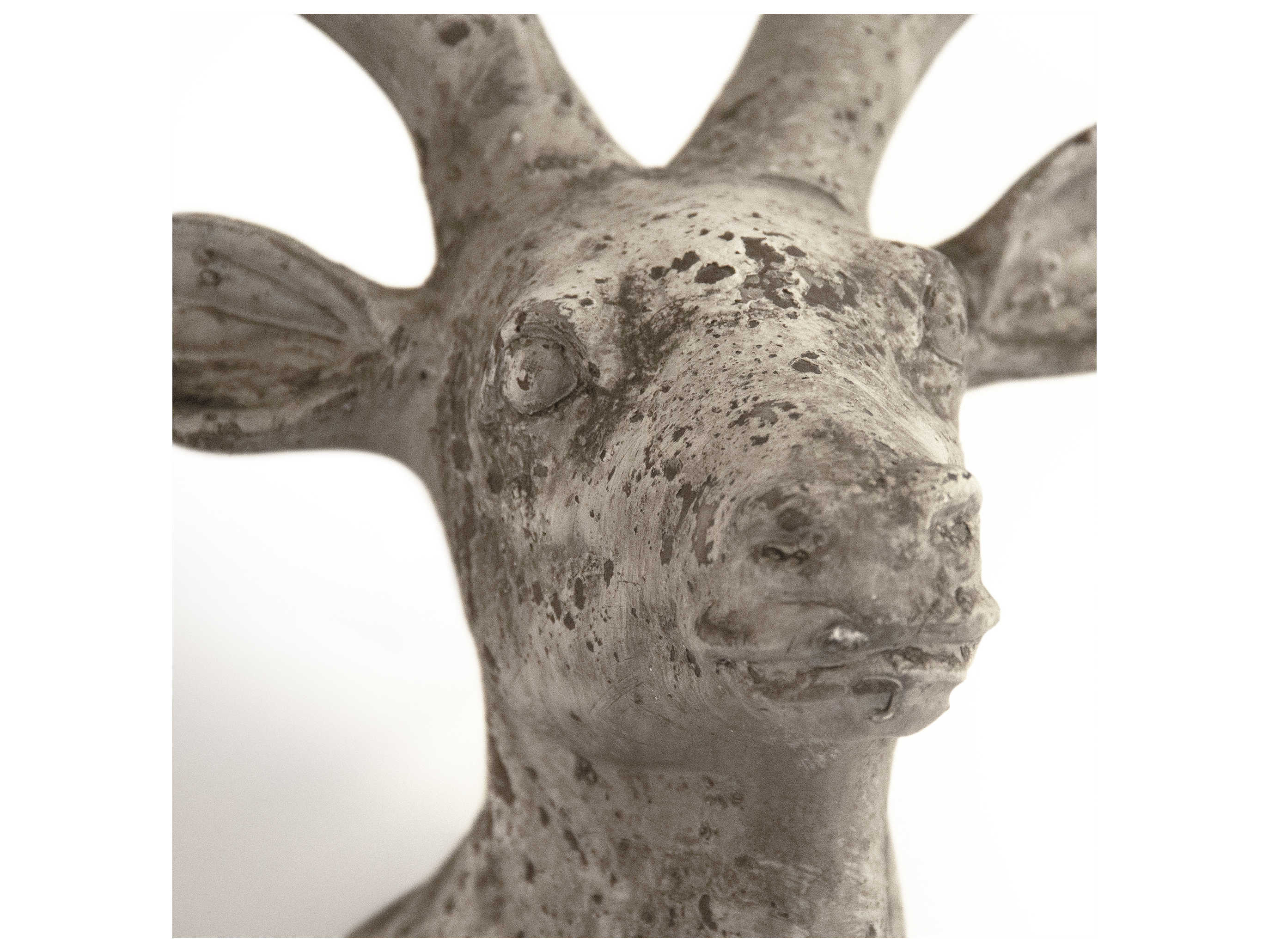 Zentique Distressed Grey Wash 17" Deer Head 3D Wall Art