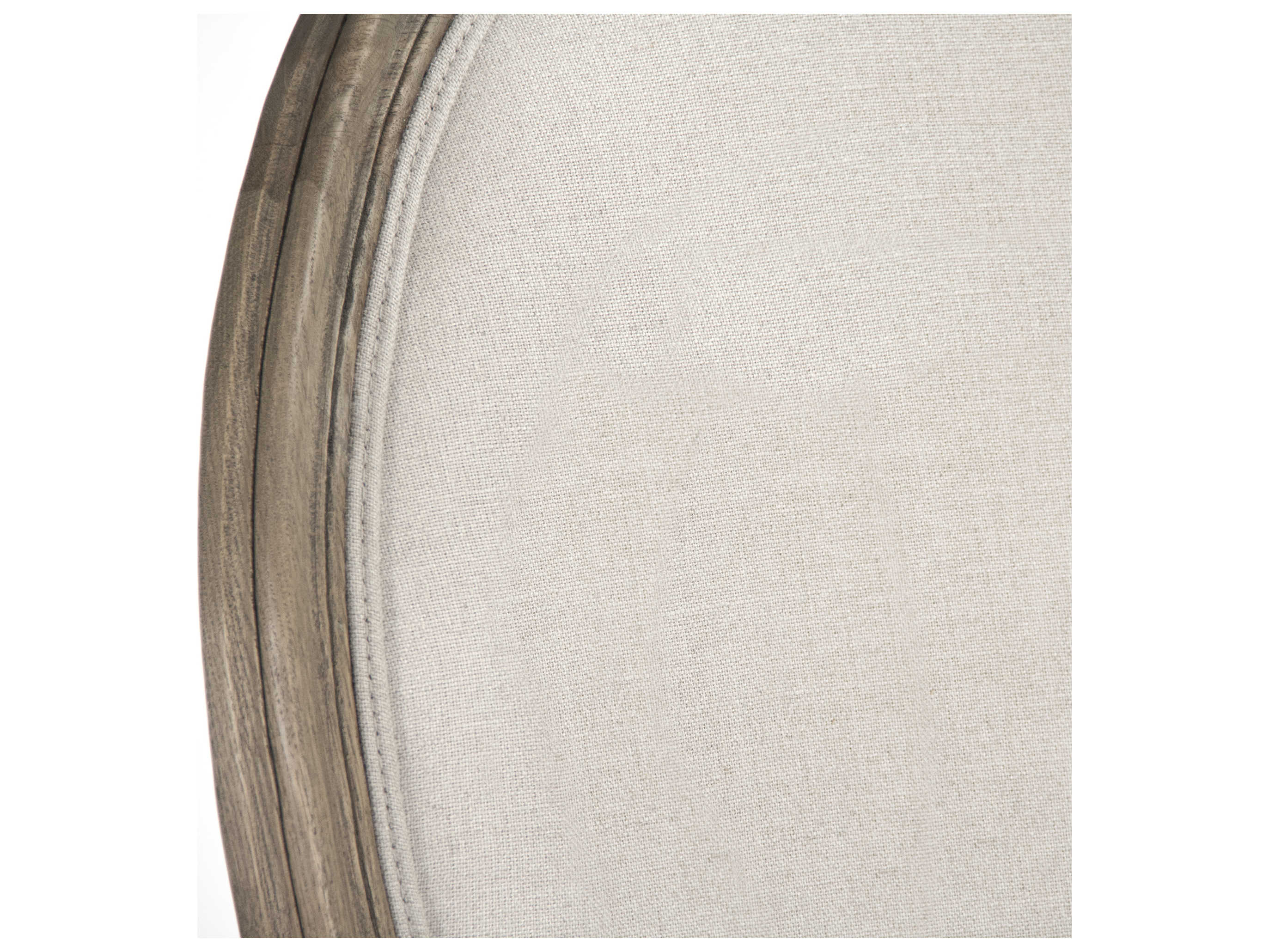 Zentique Medallion Elm Wood Beige Upholstered Side Dining Chair