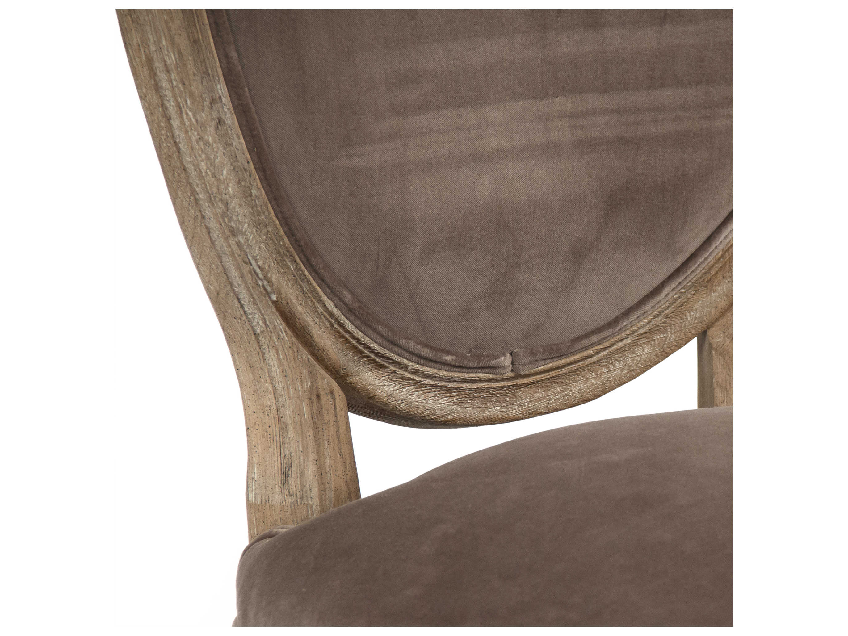 Zentique Medallion Oak Wood Brown Upholstered Side Dining Chair