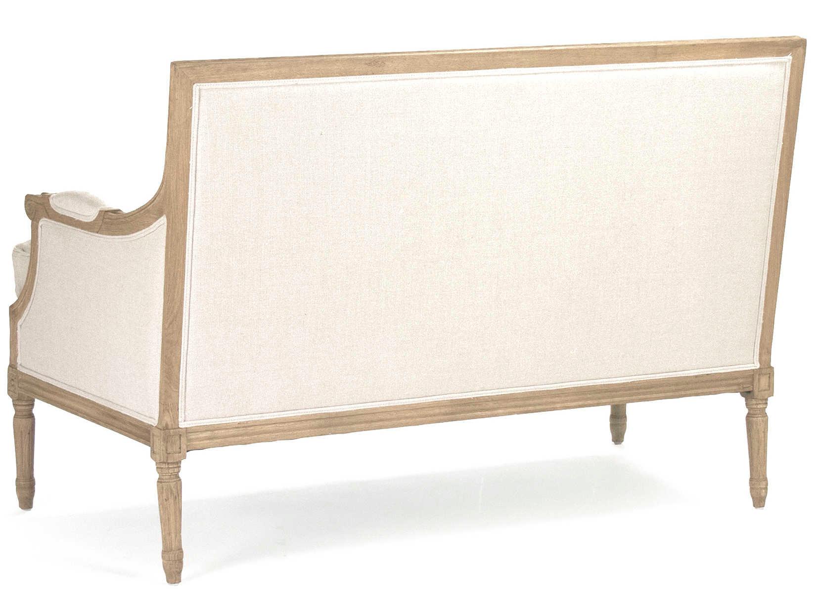 Zentique Louis White Fabric Chair and a Half