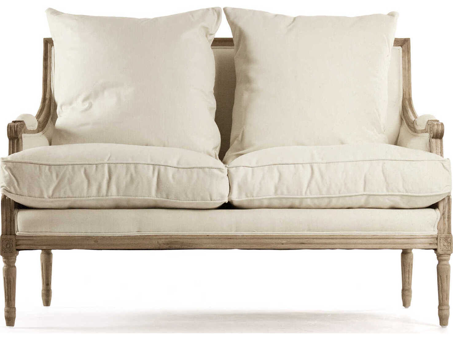 Zentique Louis White Upholstered Loveseat