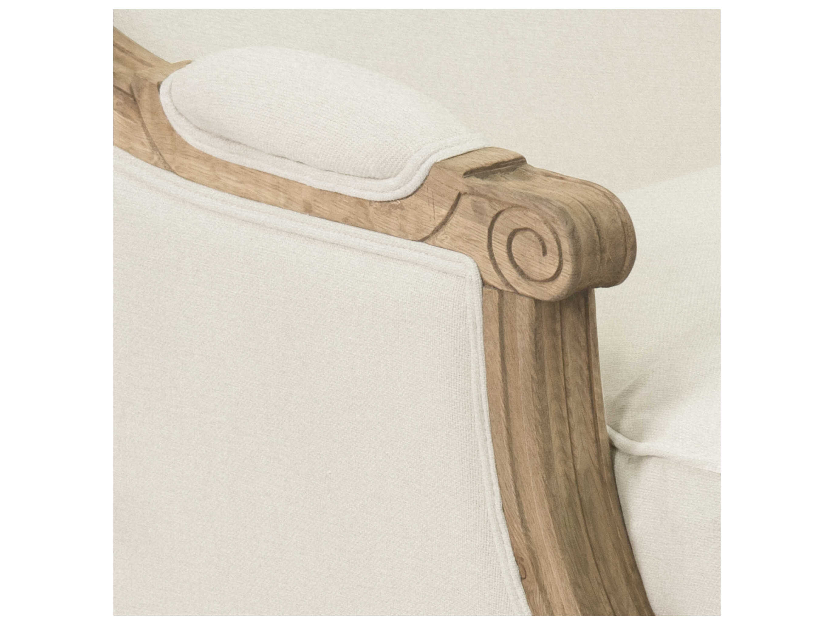 Zentique Louis White Upholstered Loveseat