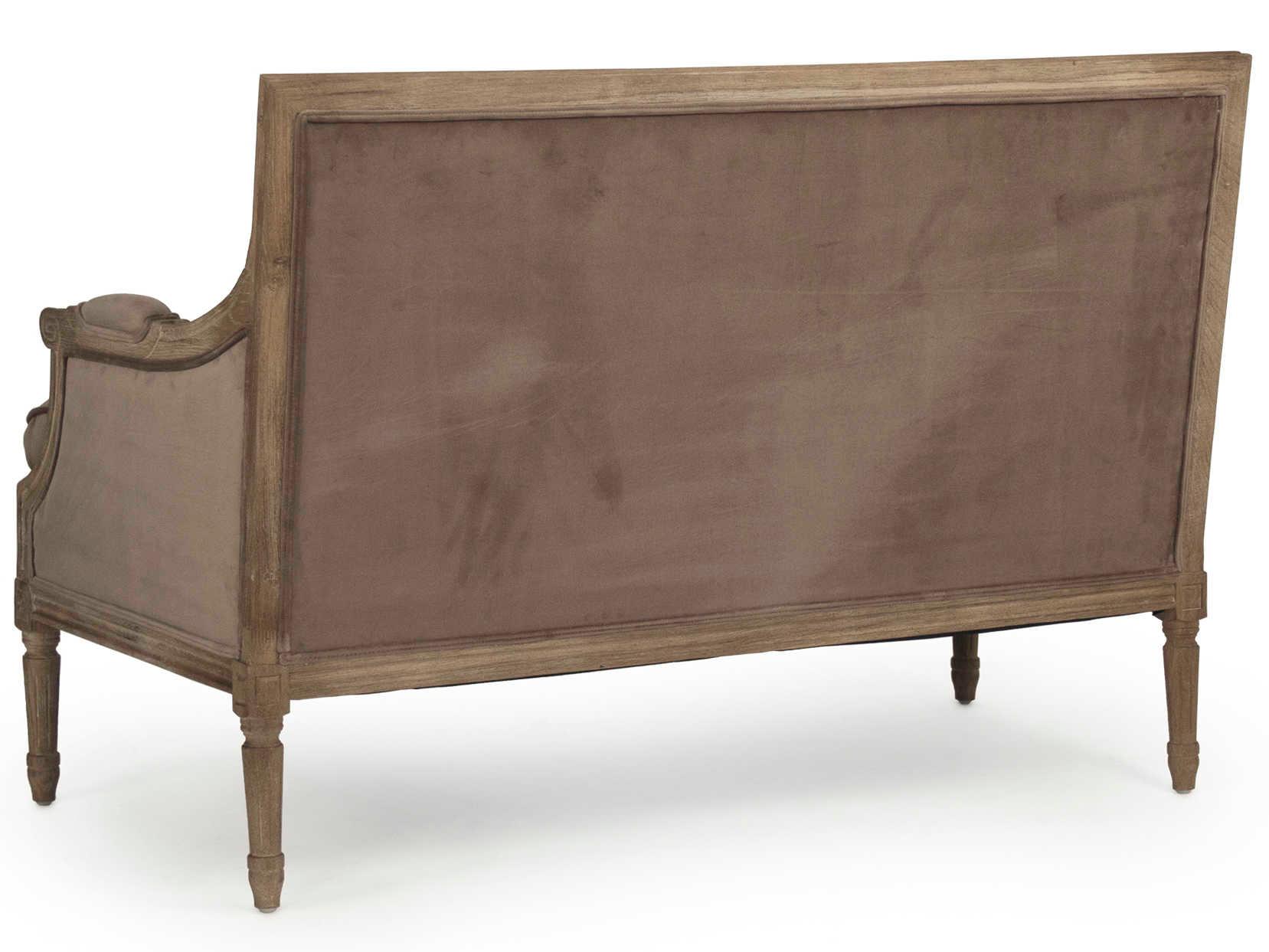 Zentique Louis Brown Fabric Chair and a Half