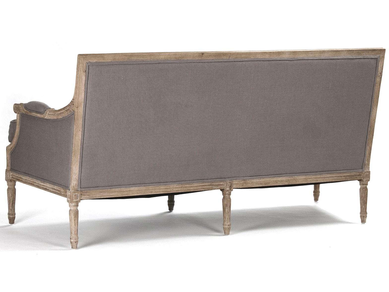 Zentique Louis Grey Linen Upholstered Loveseat