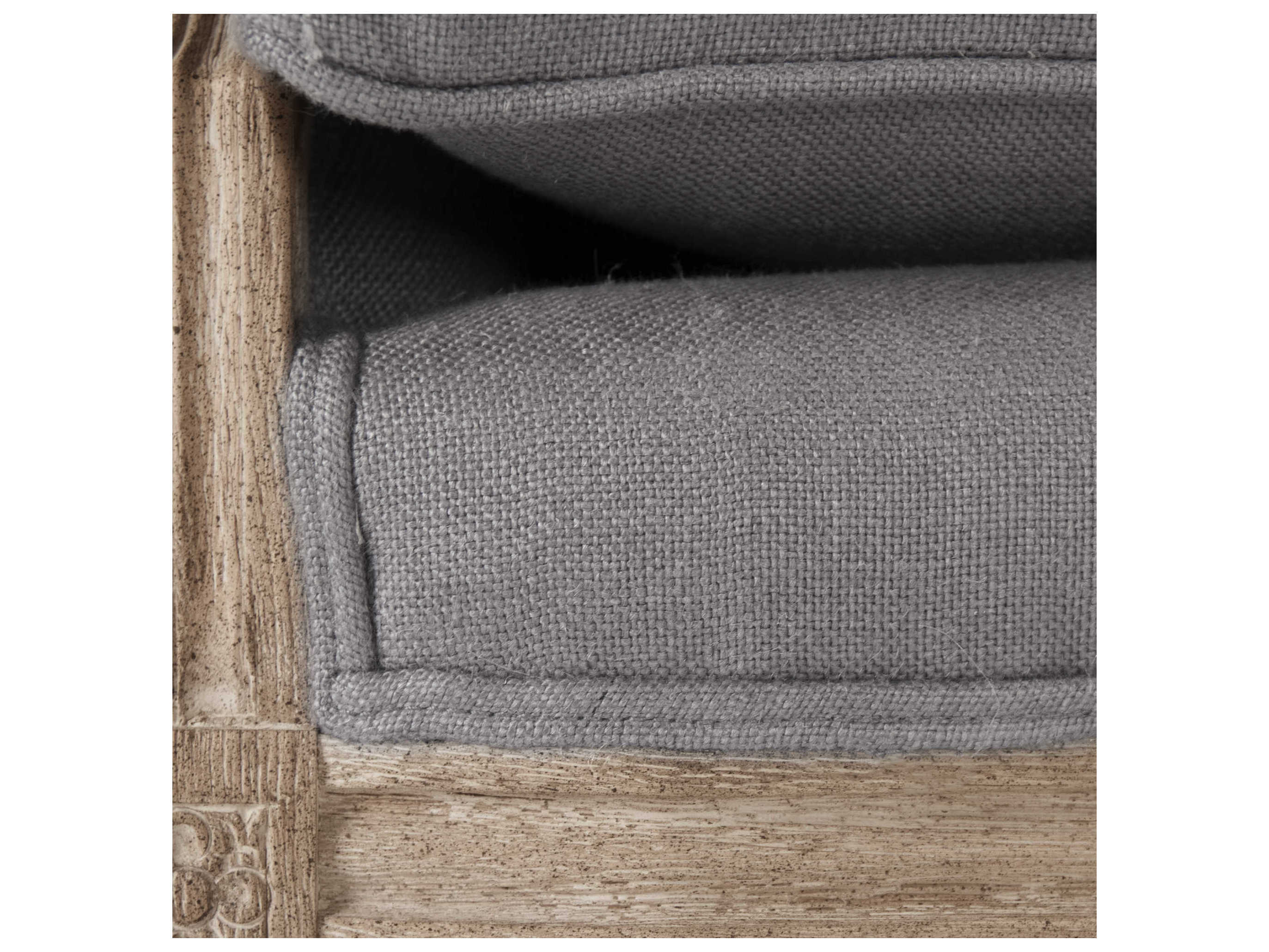 Zentique Louis Tufted Natural Linen Gray Upholstered Loveseat