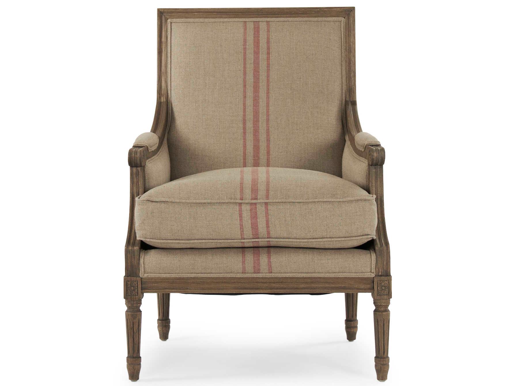 Zentique Louis Brown Fabric Accent Chair
