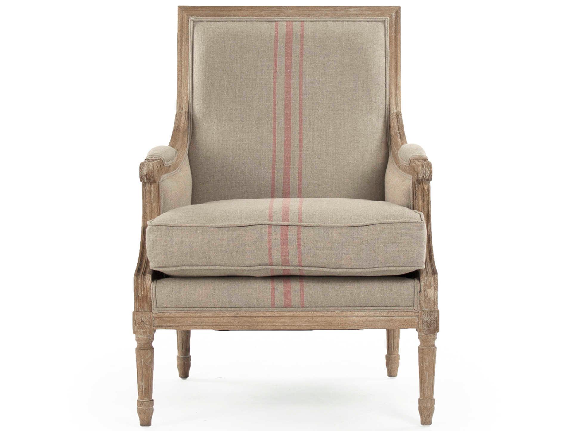 Zentique Louis Brown Fabric Accent Chair