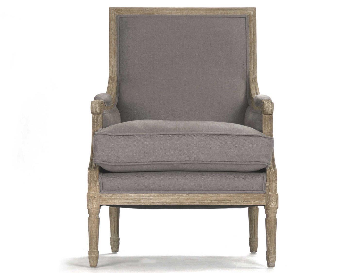 Zentique Louis Gray Fabric Accent Chair
