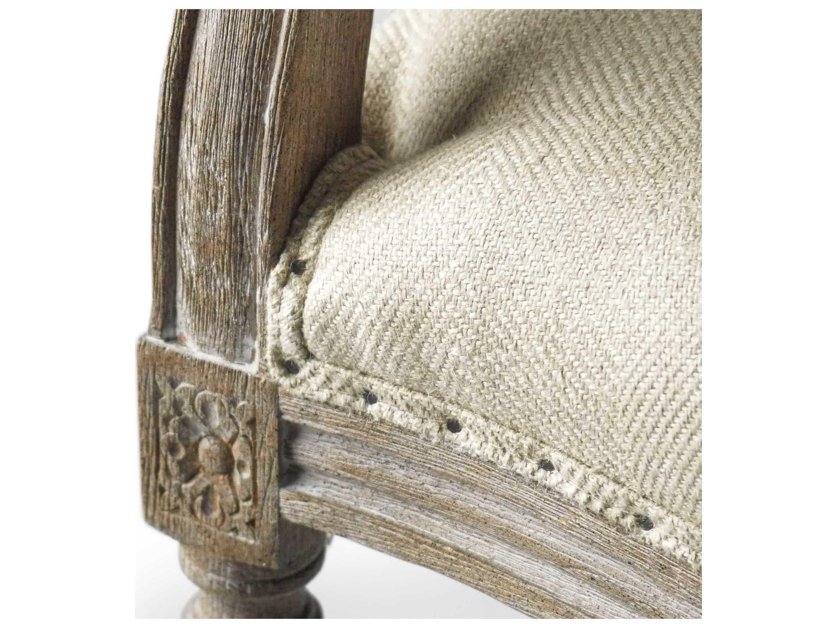 Zentique Medallion Hemp Linen Gray Upholstered Loveseat