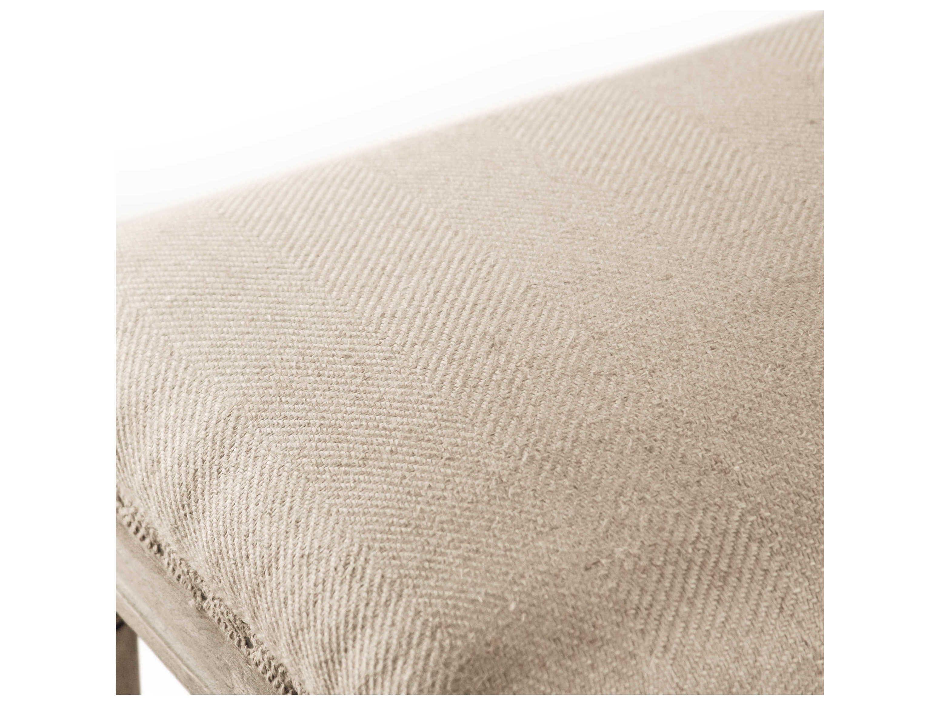 Zentique Lille Hemp Linen Cream Upholstered Accent Bench