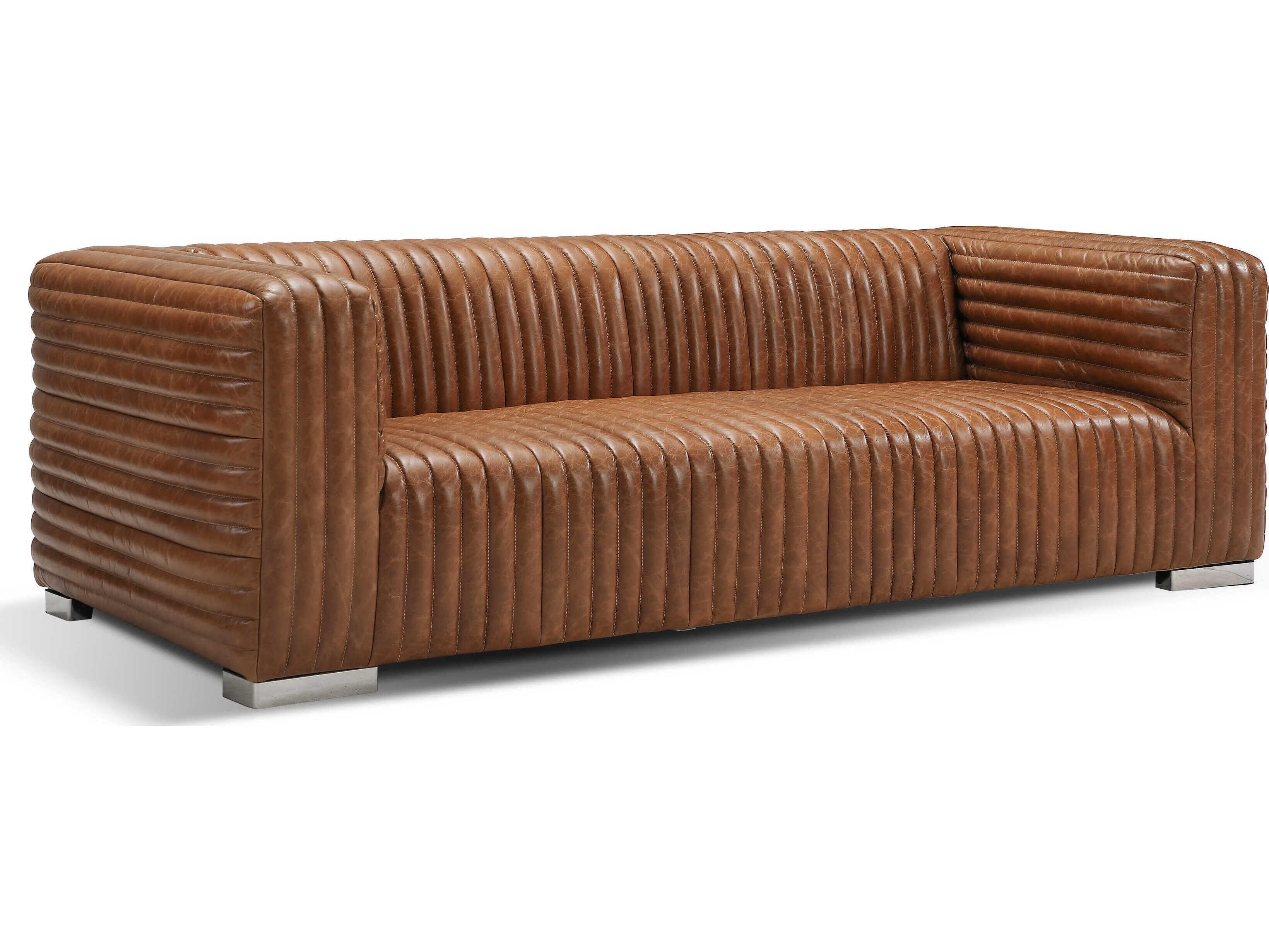 Zentique Canyon Brown Leather Sofa