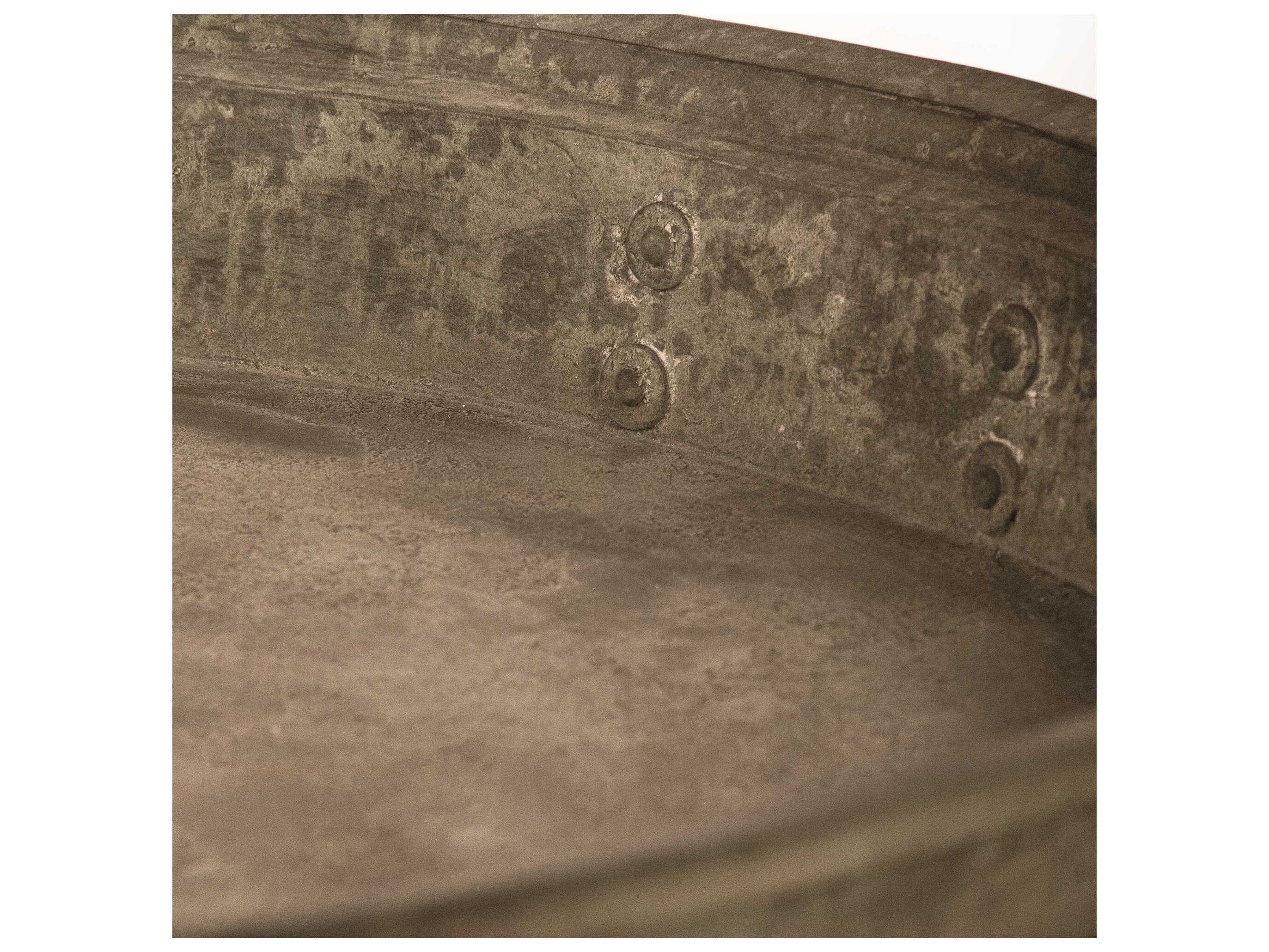 Zentique Round Metal Distressed Rustic Bronze Coffee Table