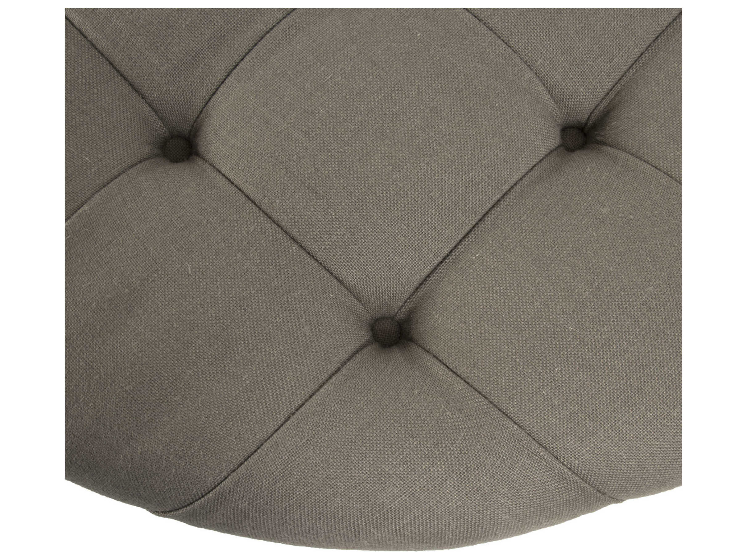 Zentique Maison Grey Linen Upholstered Tufted Ottoman