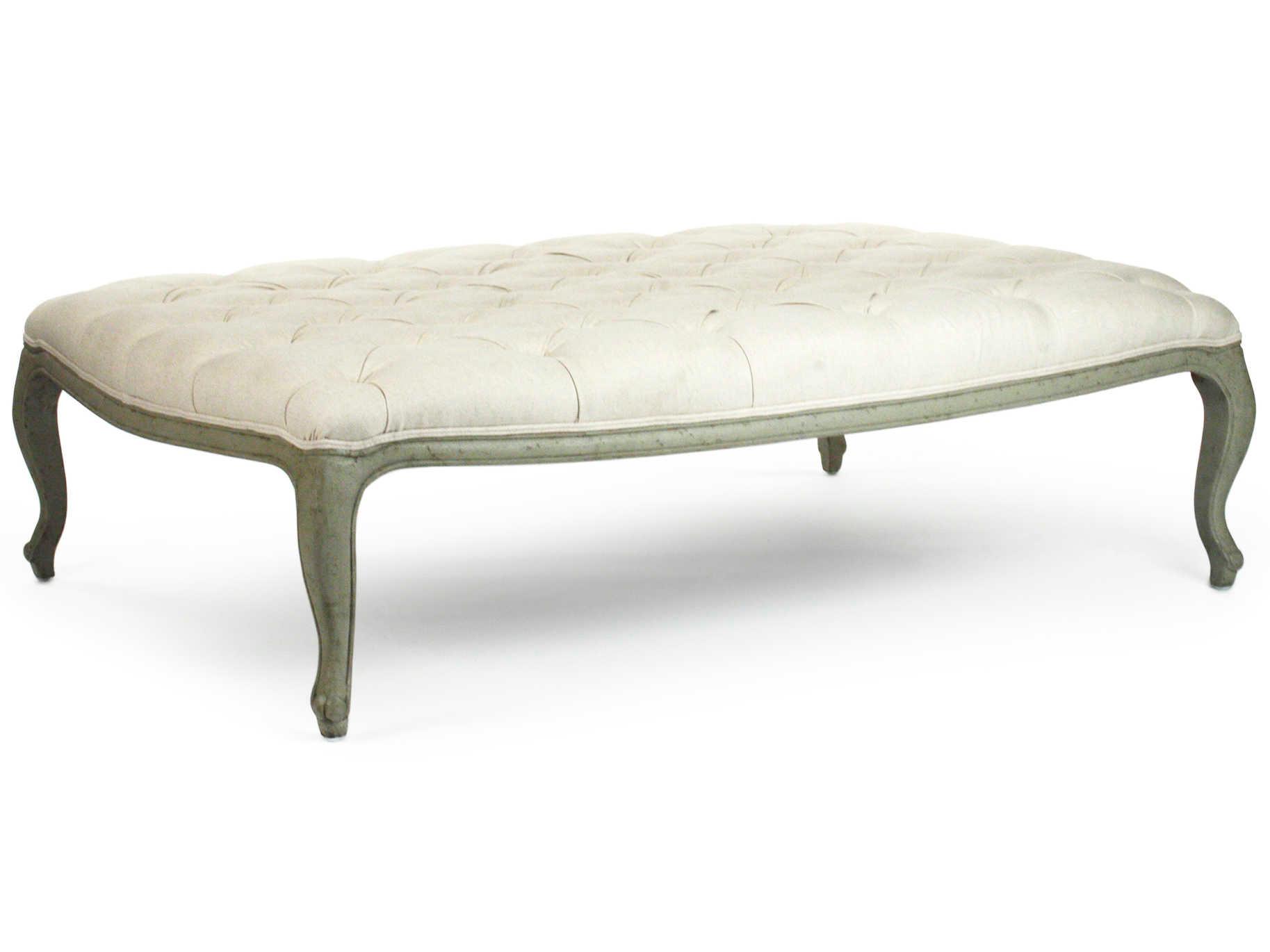 Zentique Maison Cream Upholstered Tufted Ottoman