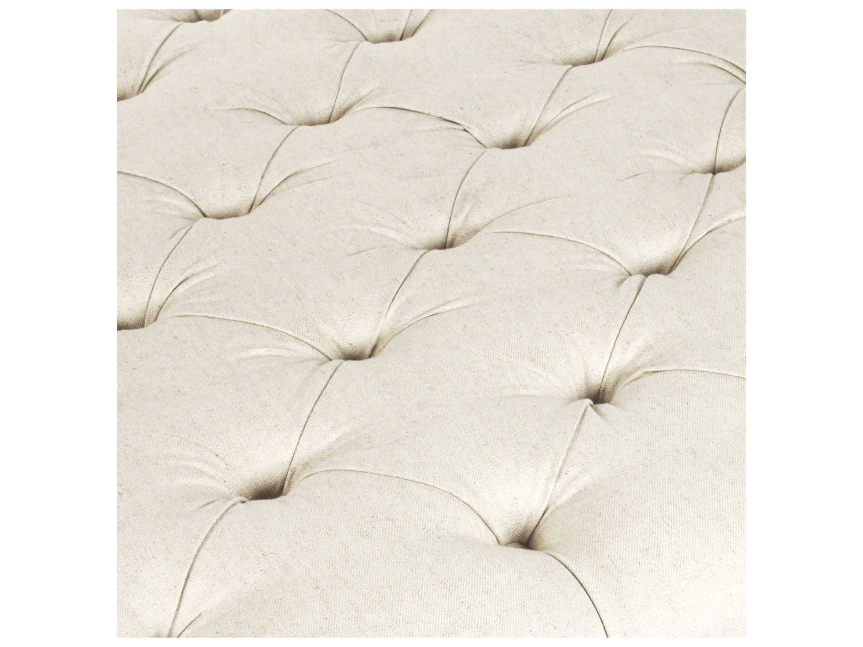 Zentique Maison Cream Upholstered Tufted Ottoman