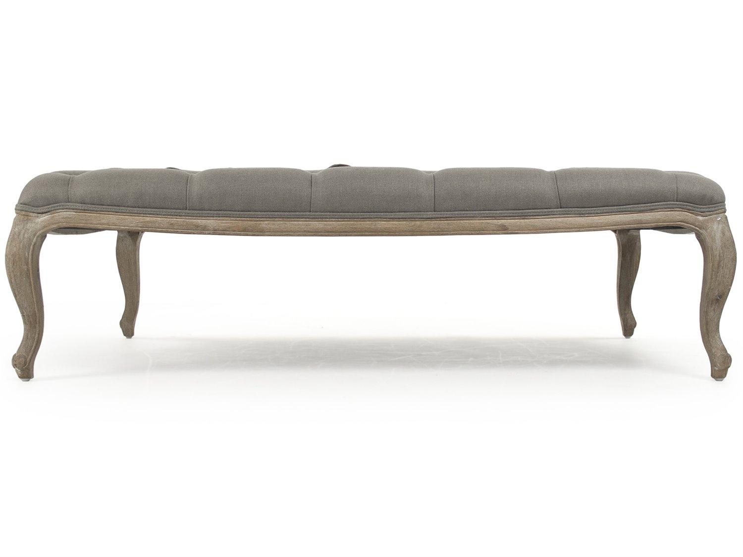 Zentique Maison Gray Upholstered Ottoman