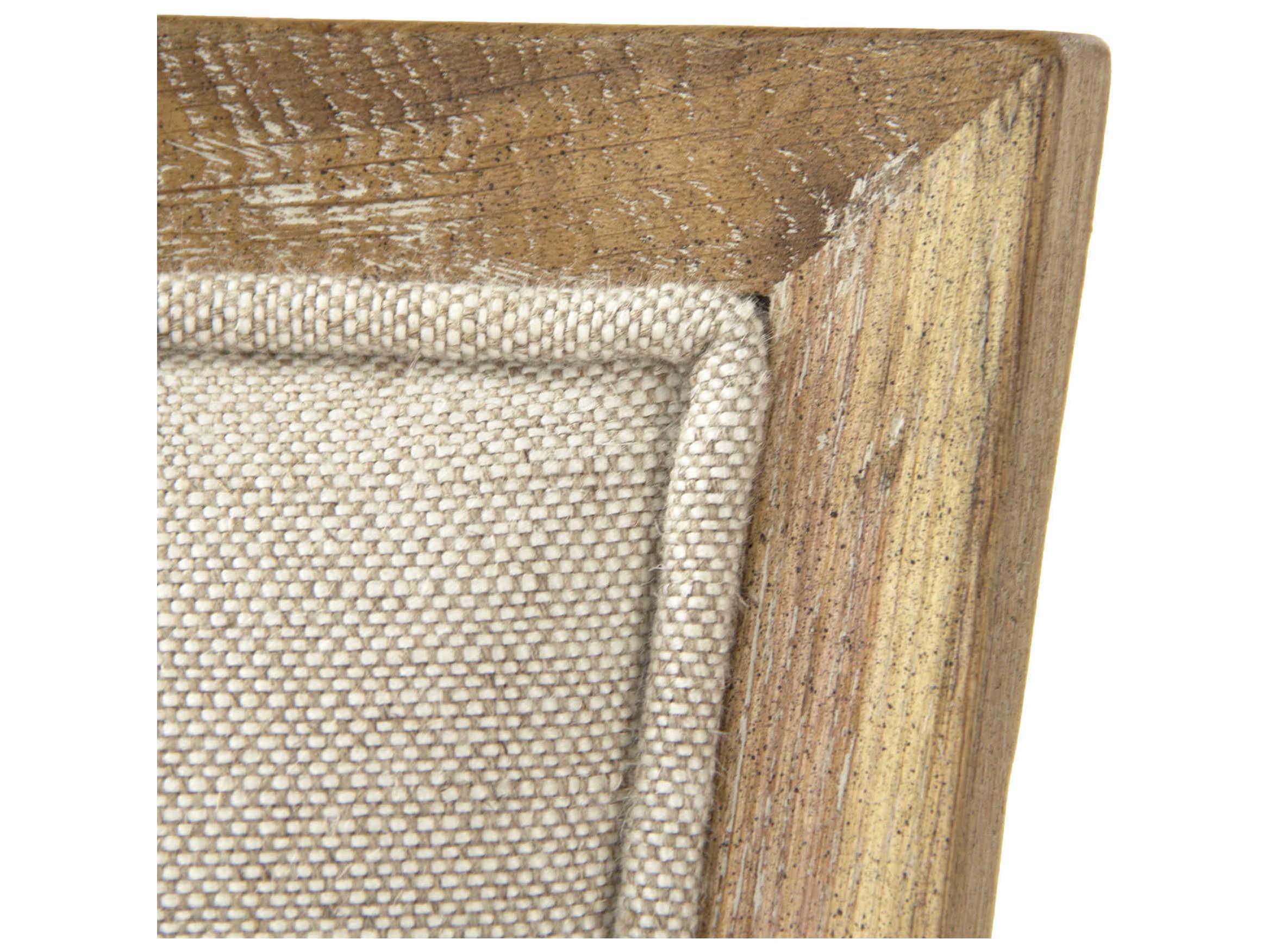 Zentique Carvell Oak Wood White Upholstered Side Dining Chair