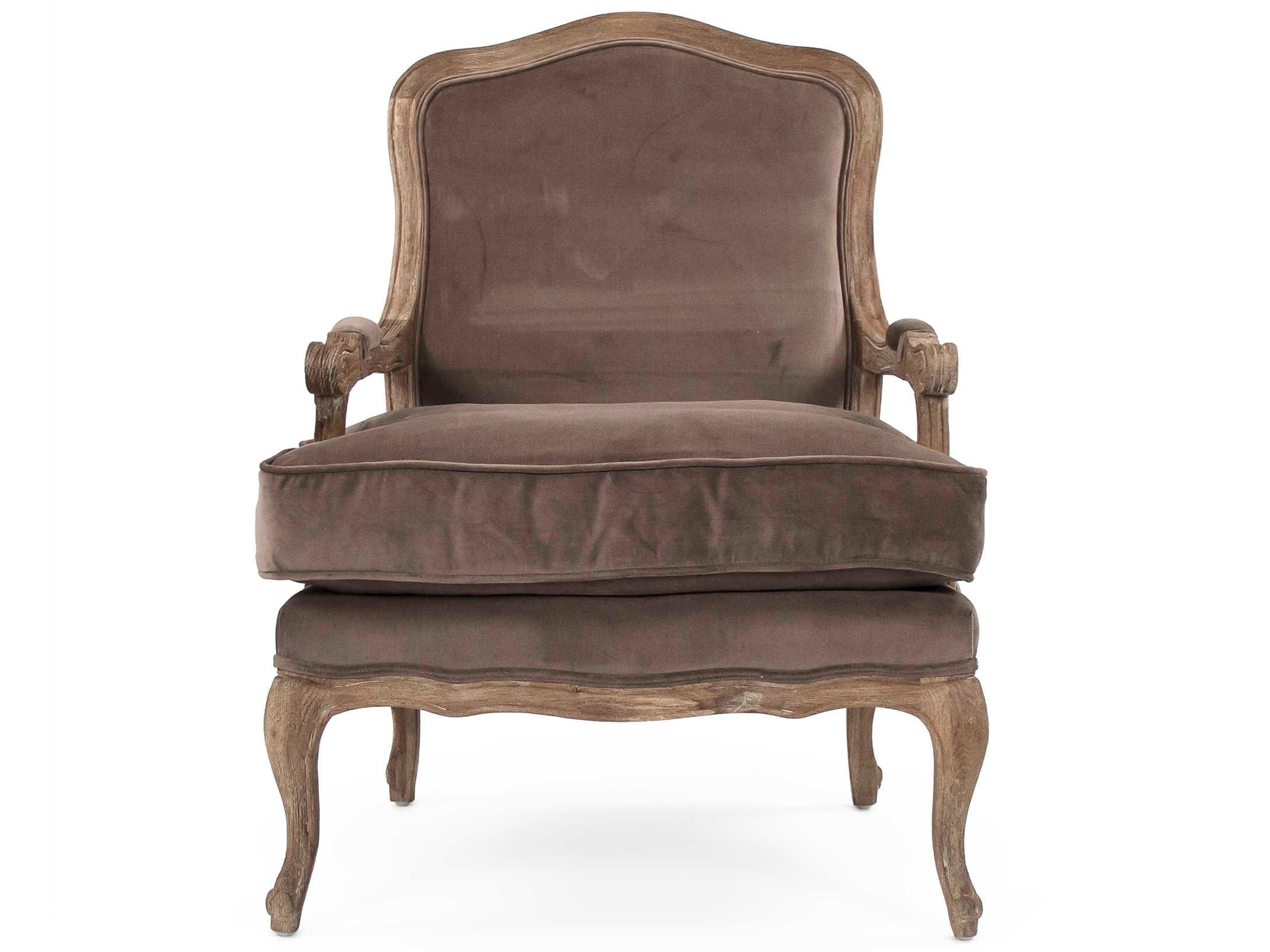 Zentique Bastille Brown Fabric Accent Chair