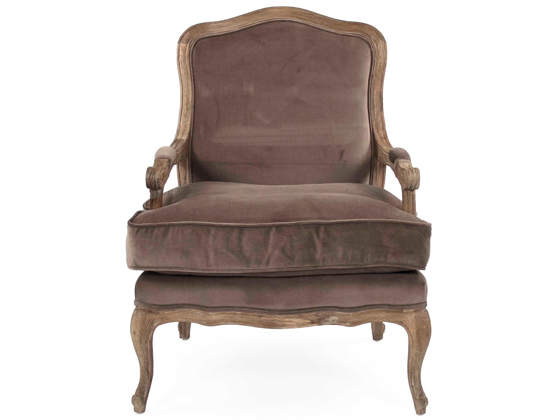 Zentique Bastille Brown Fabric Accent Chair