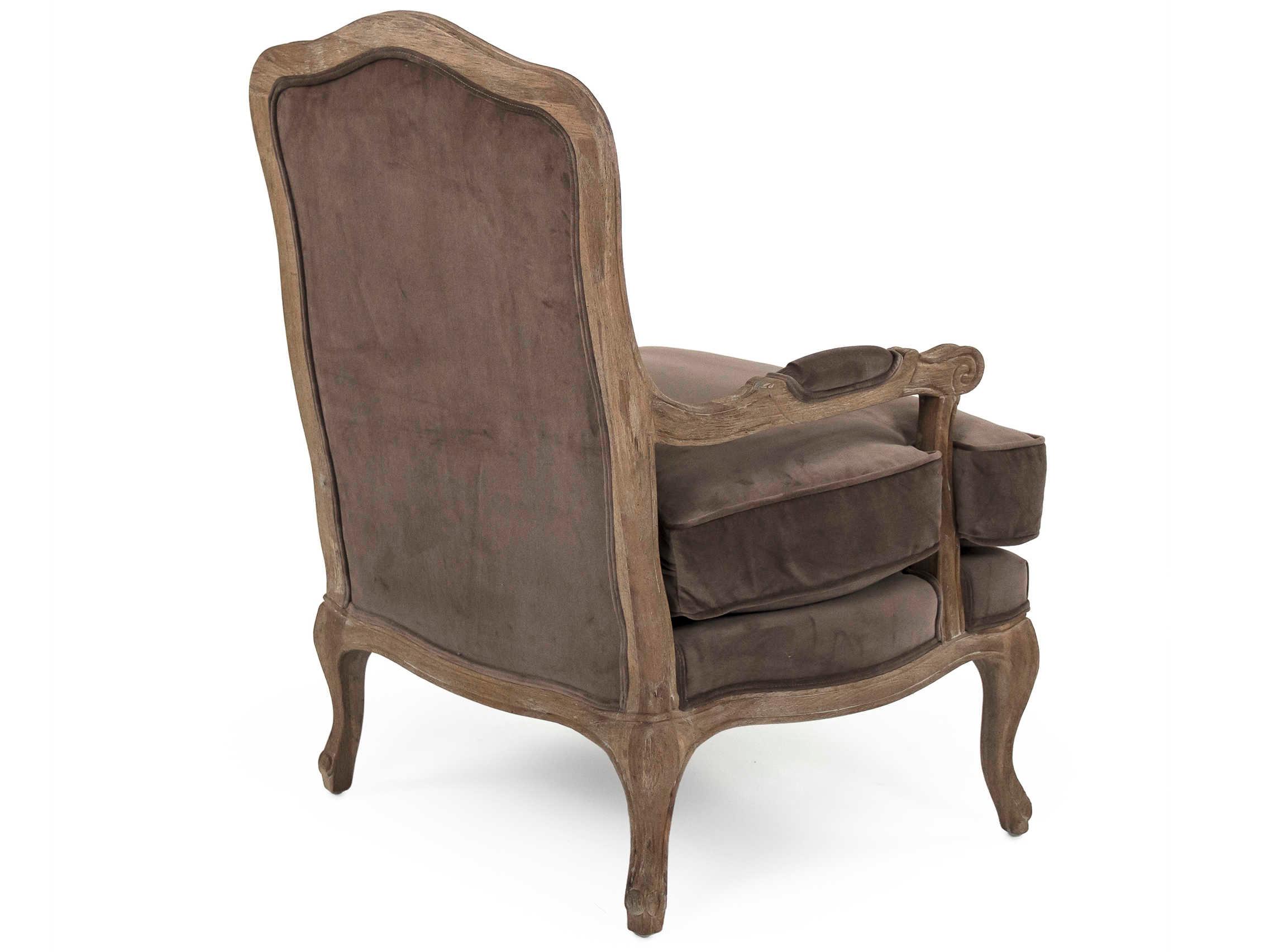 Zentique Bastille Brown Fabric Accent Chair