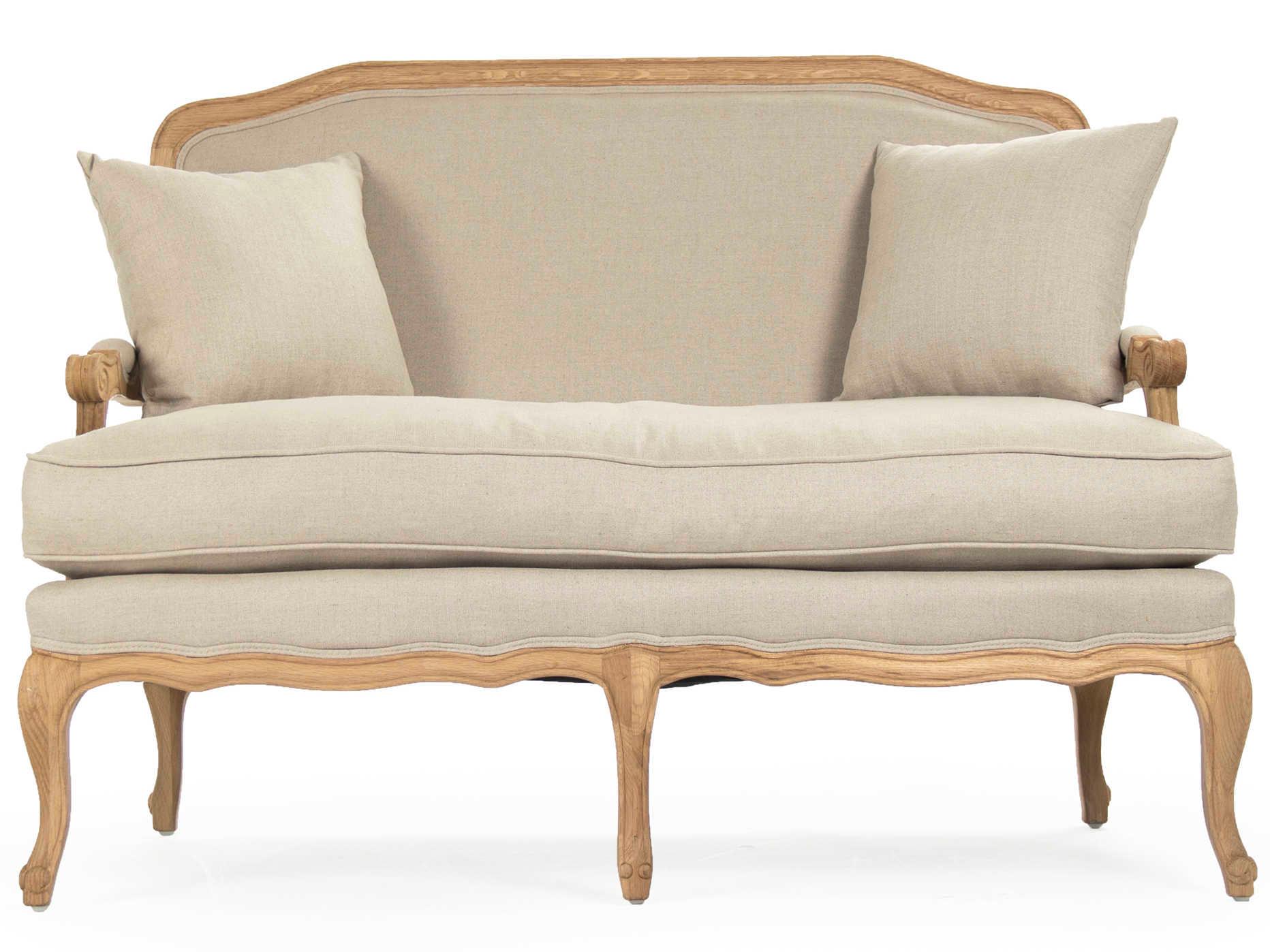 Zentique Bastille Cream Fabric Chair and a Half