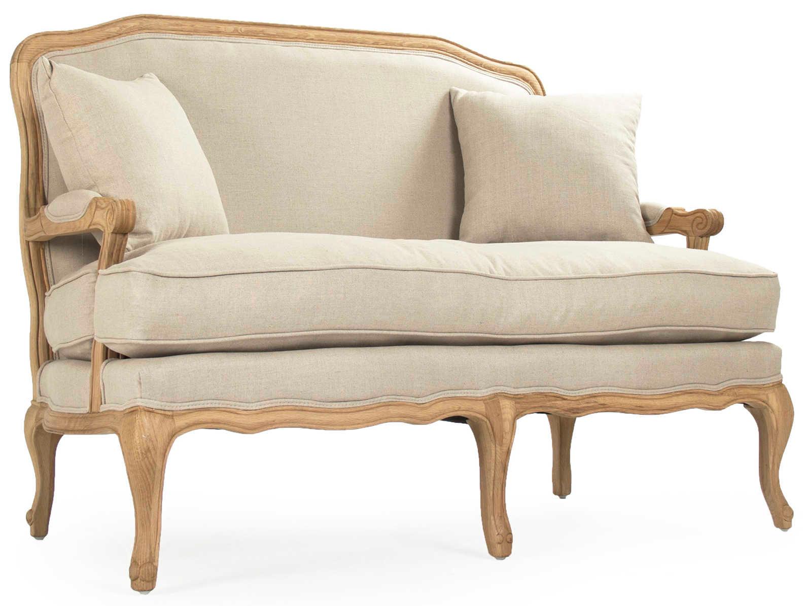 Zentique Bastille Cream Fabric Chair and a Half