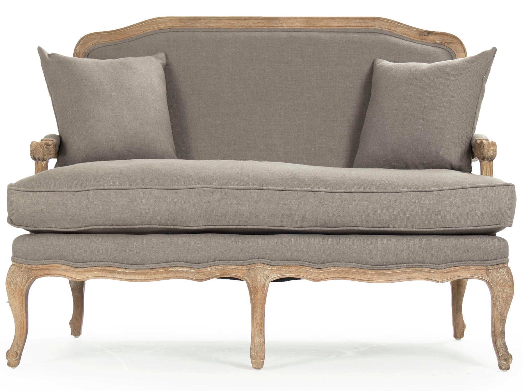 Zentique Bastille Gray Fabric Chair and a Half